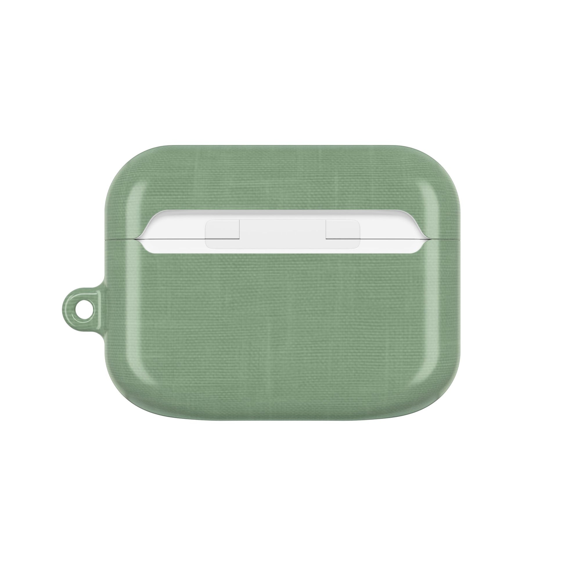 Sage Linen AirPods Case - Minimalist Green Fabric Texture Cover for Gen 1, 2, 3, Pro Gen 1 & 2