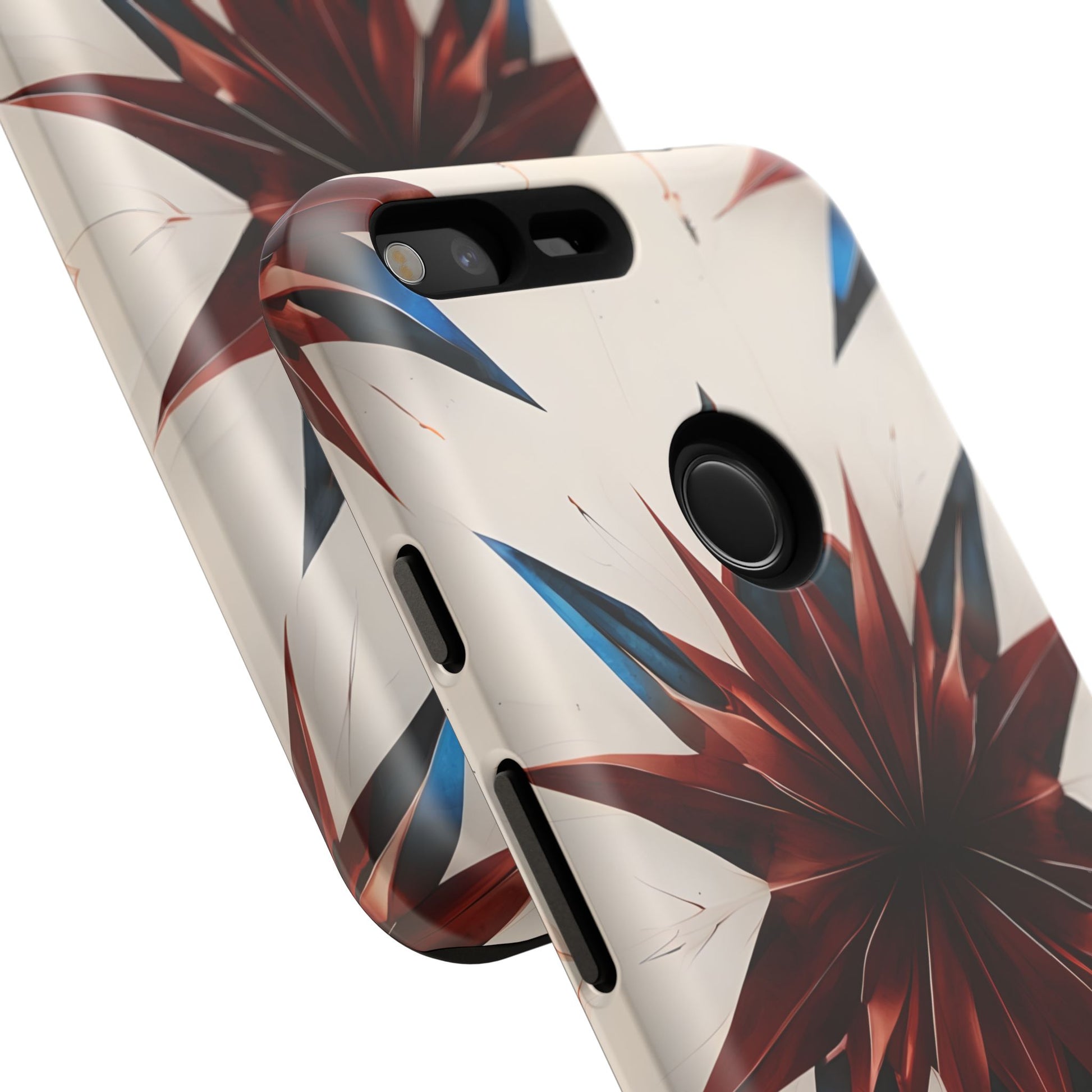 Garnet Starburst - Kaleidoscope Collection Gemstone Floral - Google Pixel XL Tough Phone Case - Floral Burst Design