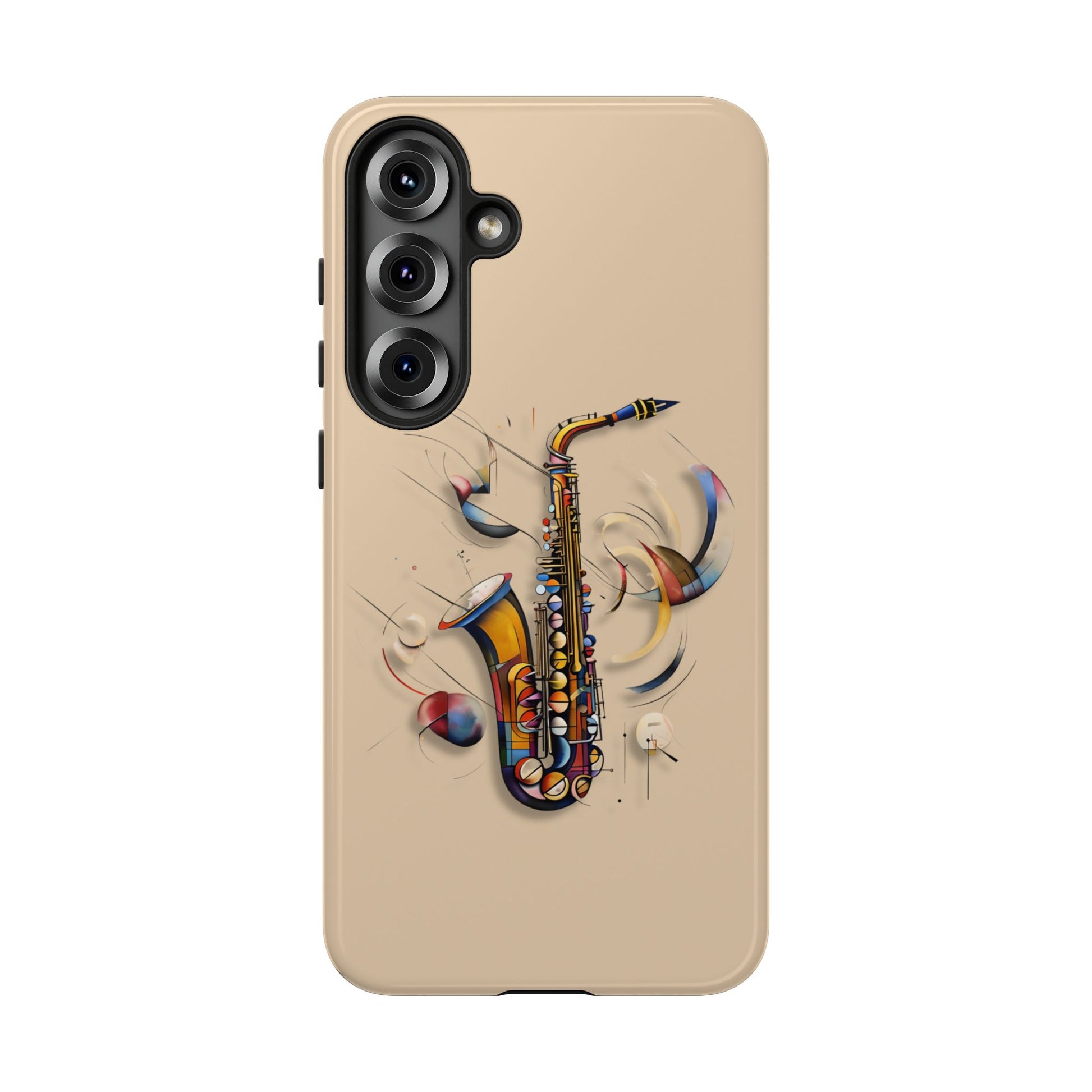 Brass Rhapsody Artistic Saxophone Music Tough Case for Samsung Galaxy S25 Plus - Shockproof Phone Cover