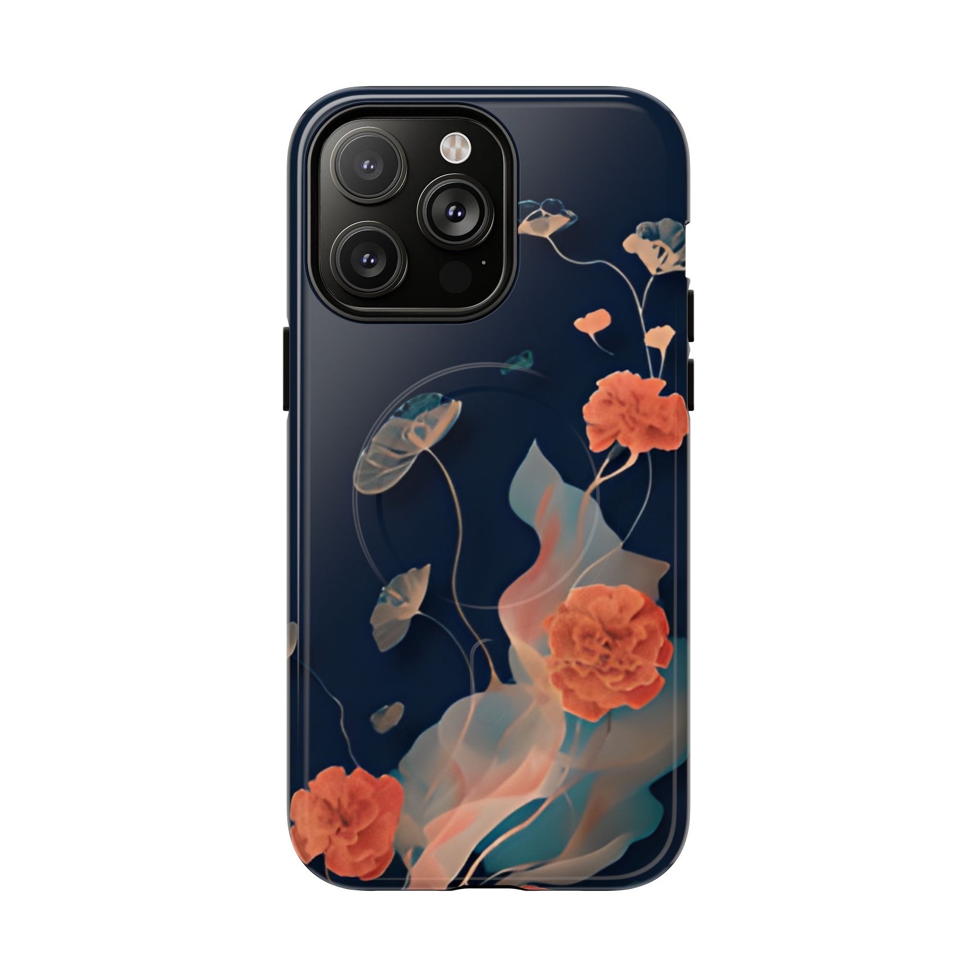 Lotus Reverie - Elegant Artistic Floral iPhone 14 Pro Max MagSafe Phone Case - Painterly Lotus Blossom Design