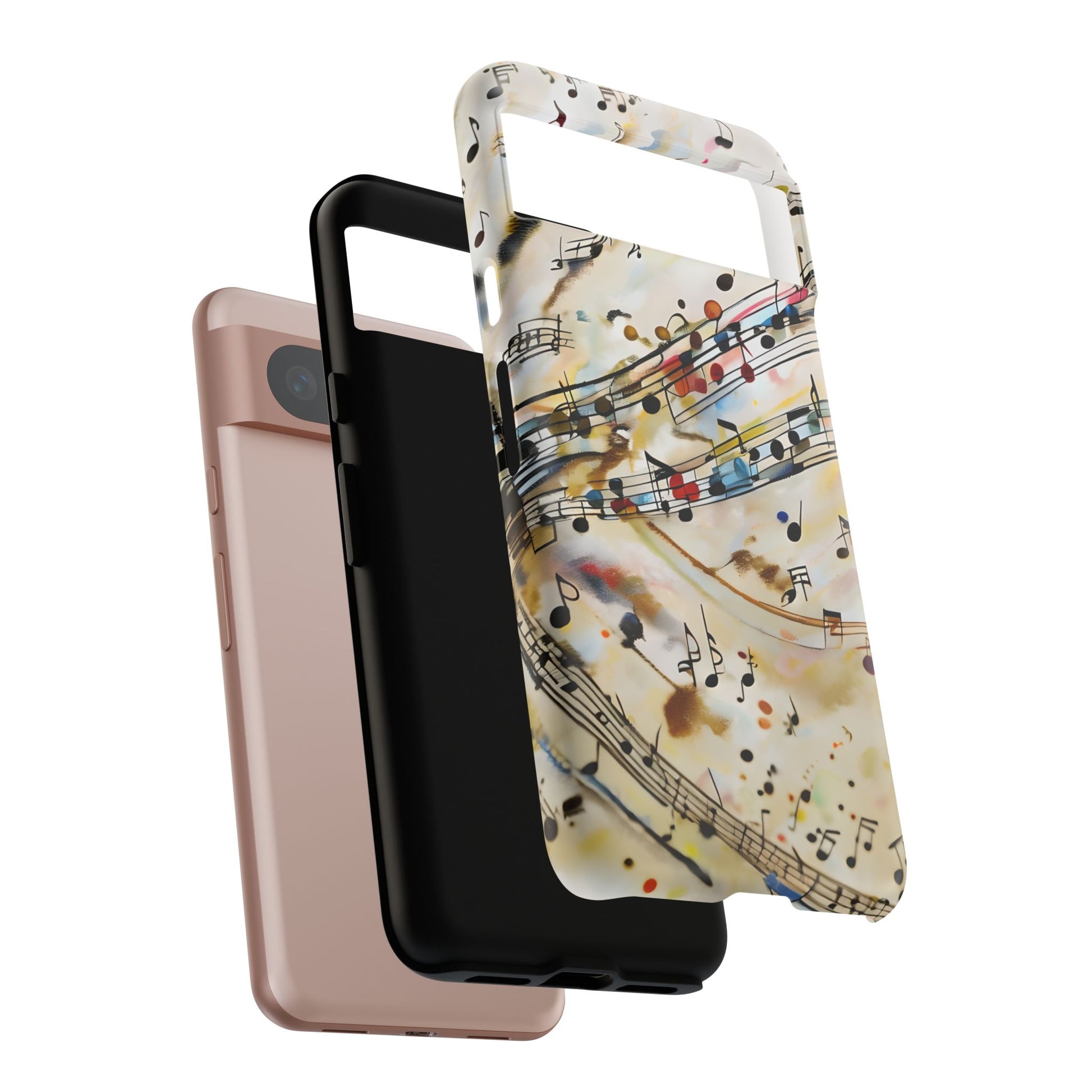 Melodic Flow Abstract Music Notes Tough Case for Google Pixel 8 - Shockproof Phone Cover