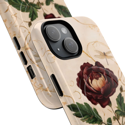 Vintage Burgundy Rose iPhone MagSafe Case