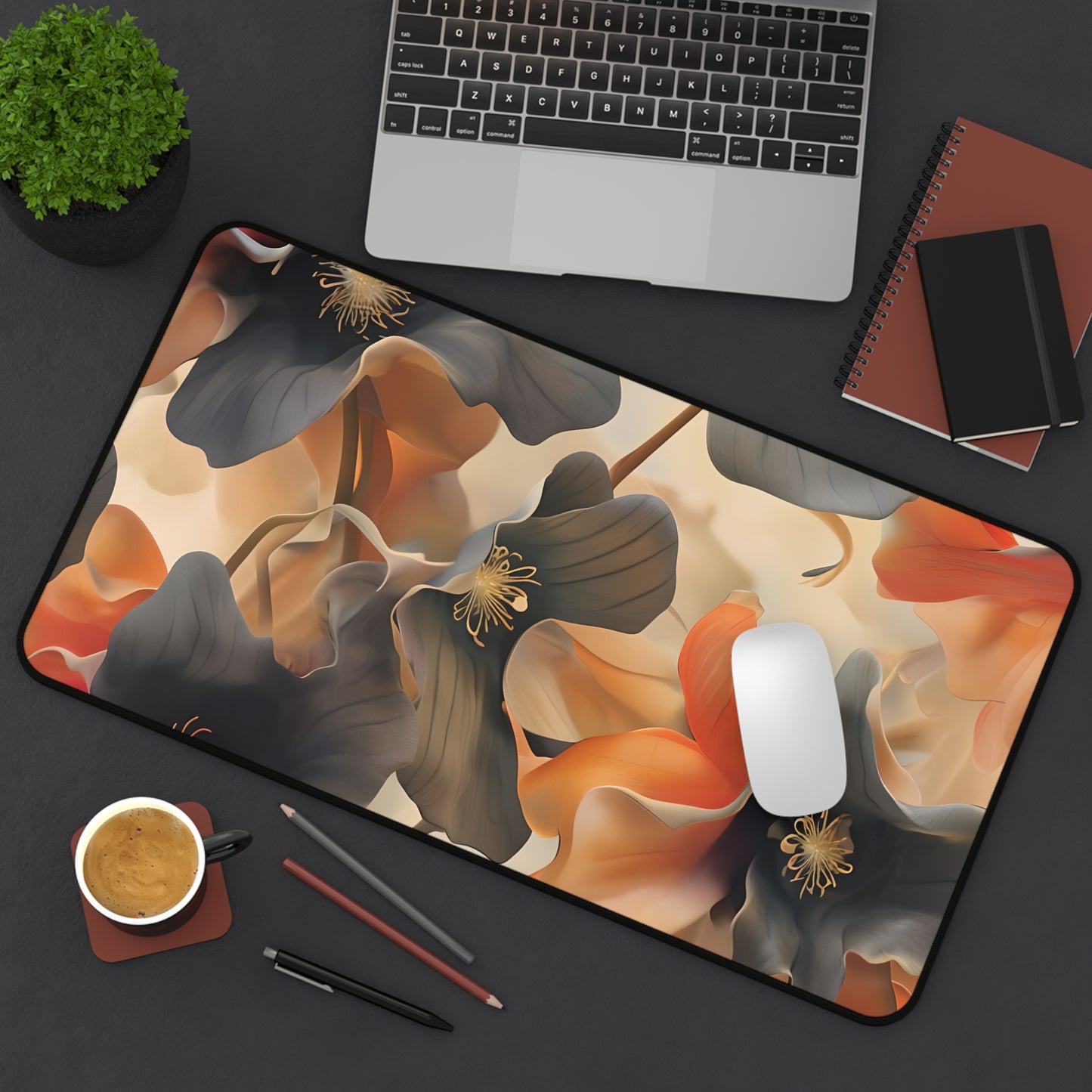 Autumn Ember Designer Desk Mat - Premium Office Desk Pad, 3 Sizes Available, Artistic Workspace Protection