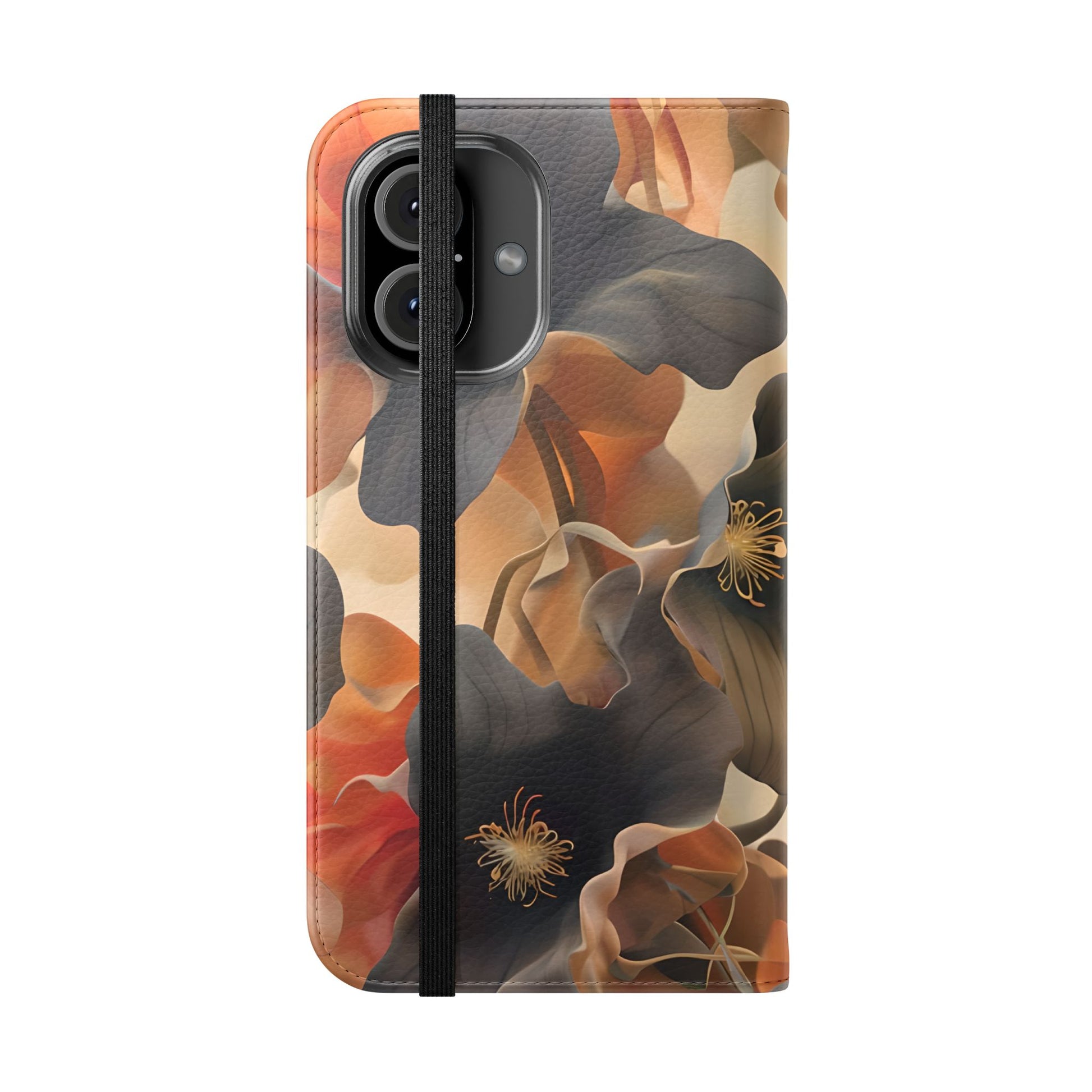 Autumn Ember Wallet Phone Case - Modern Primary Color Design - Flip Cover for iPhone 16