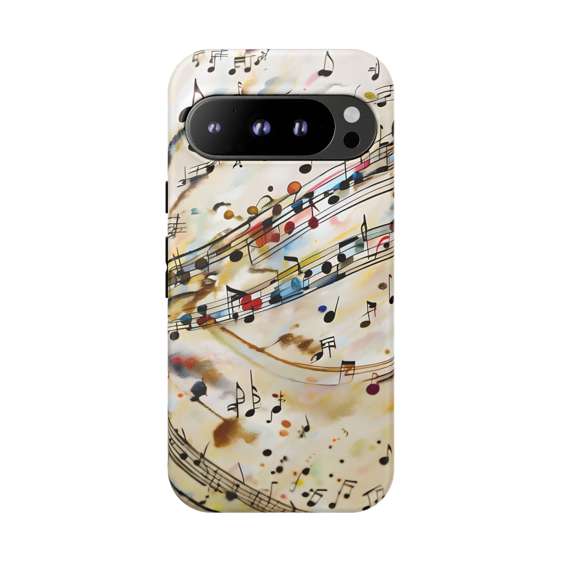 Melodic Flow Abstract Music Notes Tough Case for Google Pixel 9 Pro - Shockproof Phone Cover