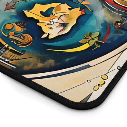 Close-up of Celestial Map desk mat showing detailed celestial chart pattern