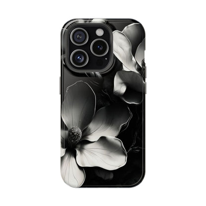 Monochrome Magnolia iPhone MagSafe Case