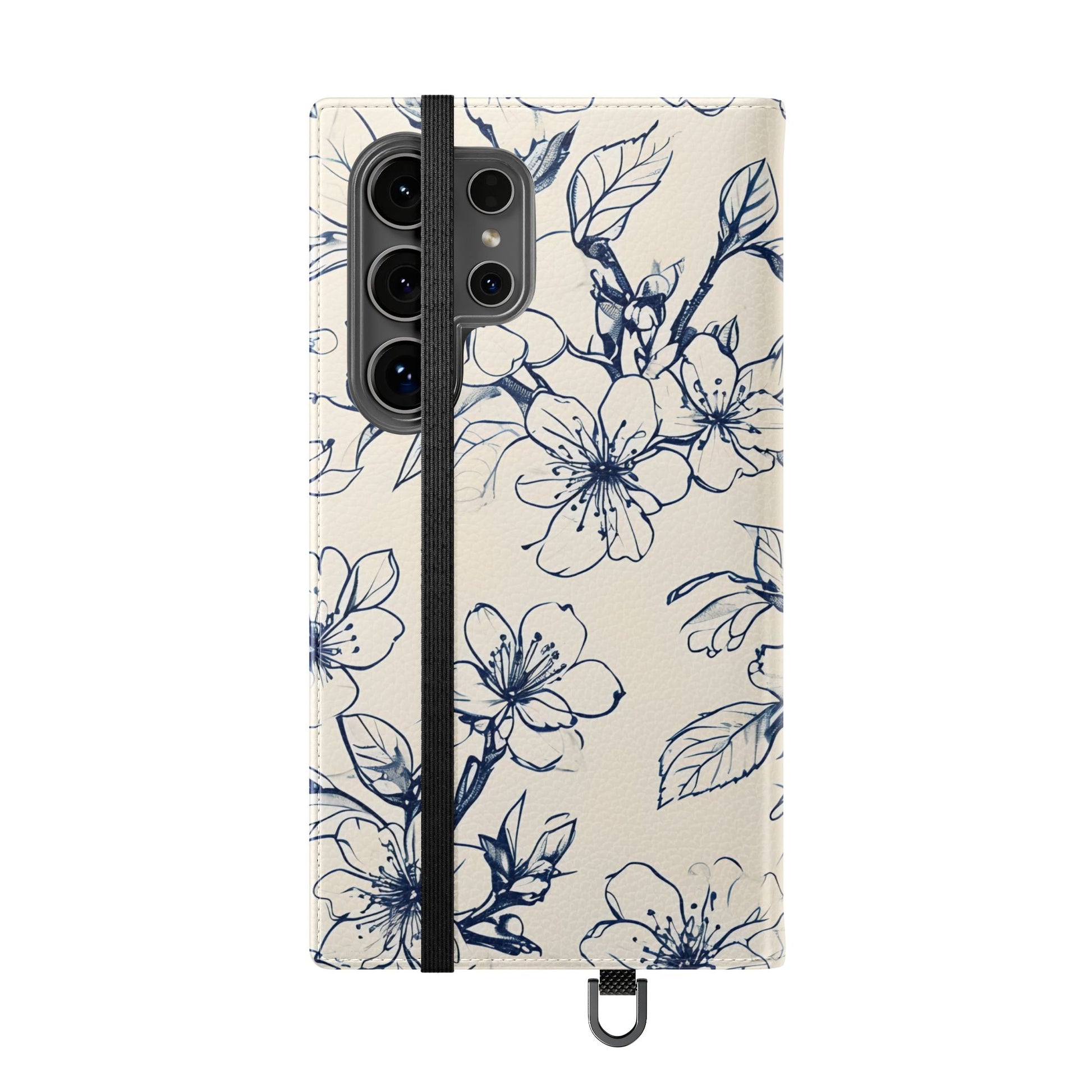 Blossom Sketch - Minimalist Floral Flip Phone Case for Samsung Galaxy S24 Ultra
