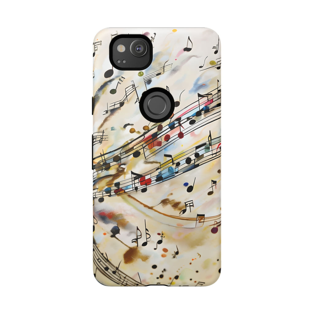 Melodic Flow Abstract Music Notes Tough Case for Google Pixel 2 - Shockproof Phone Cover