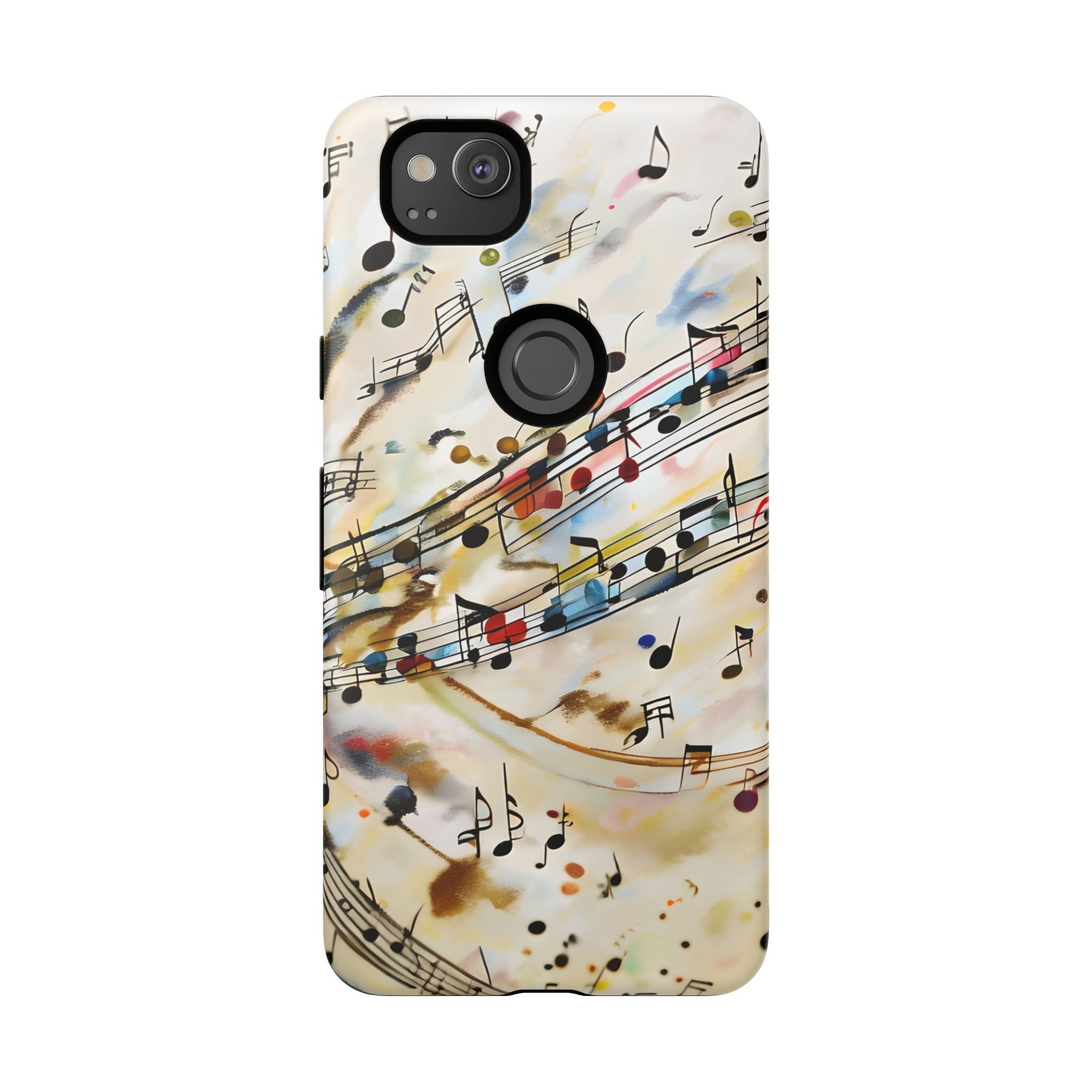 Melodic Flow Abstract Music Notes Tough Case for Google Pixel 2 - Shockproof Phone Cover