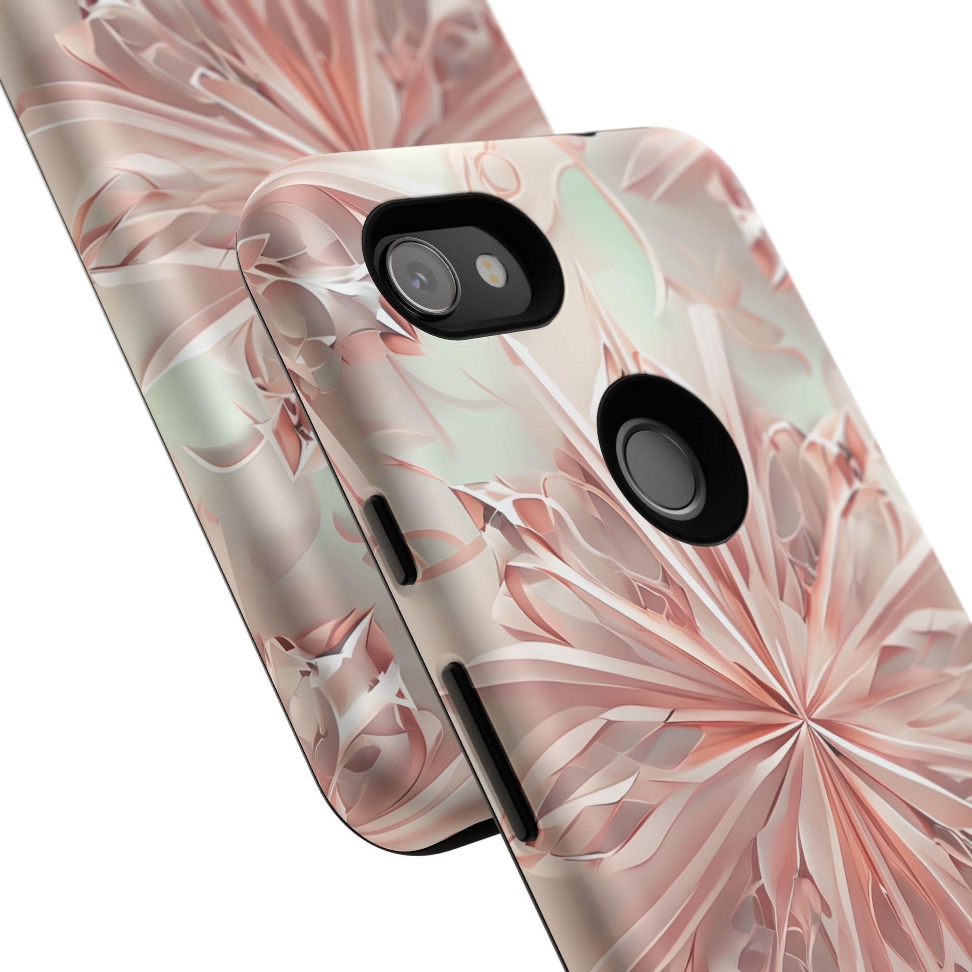 Blush Frost from our Kaleidoscope Collection - Google Pixel 3a XL tough case - Soft Pink Geometric Floral Design