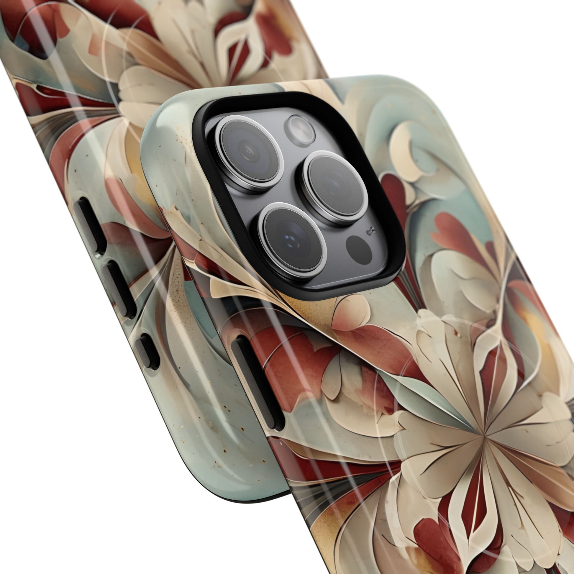 Vintage Baroque Blossom - Ornate Floral Art iPhone 15 Pro Max MagSafe Phone Case - Elegant Baroque-Inspired Design