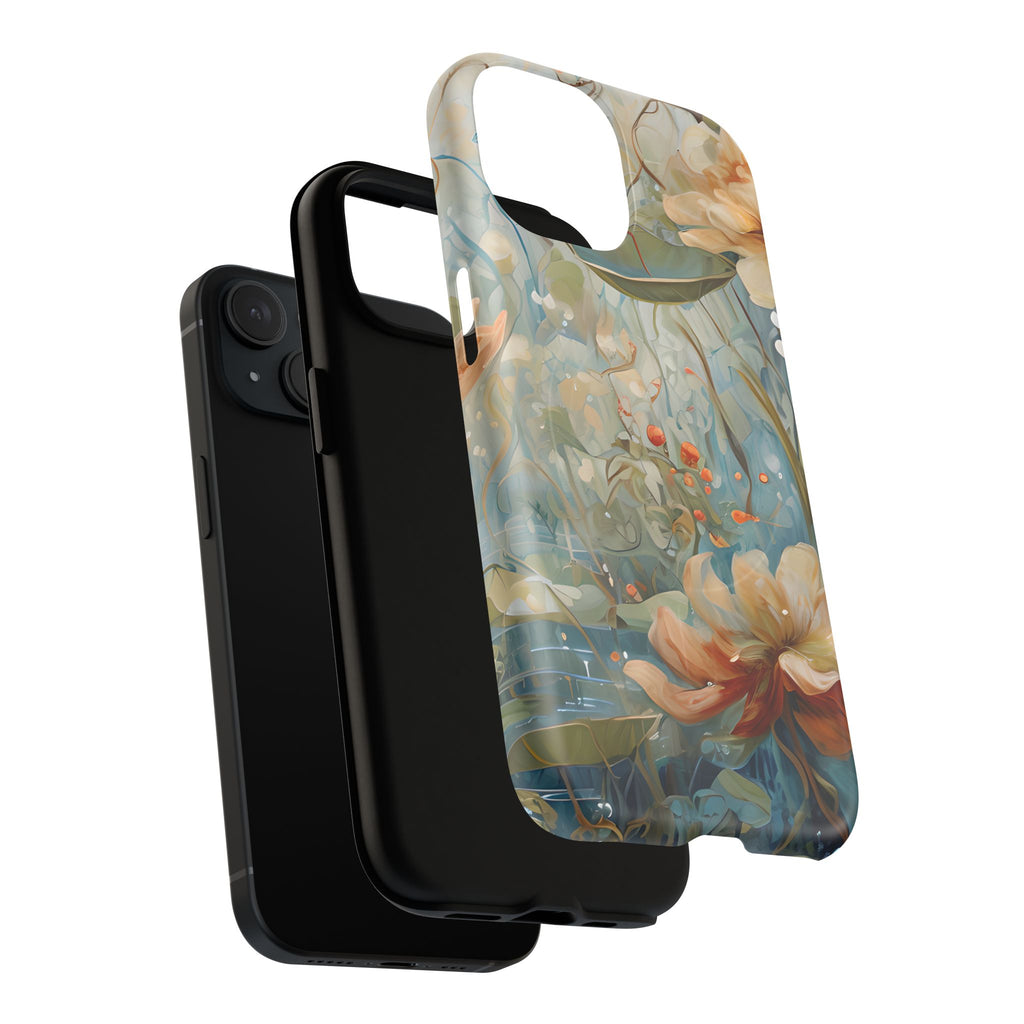 Waterlily Dreamscape - Artistic Floral iPhone 15 MagSafe Phone Case -Waterlily & Lotus Design