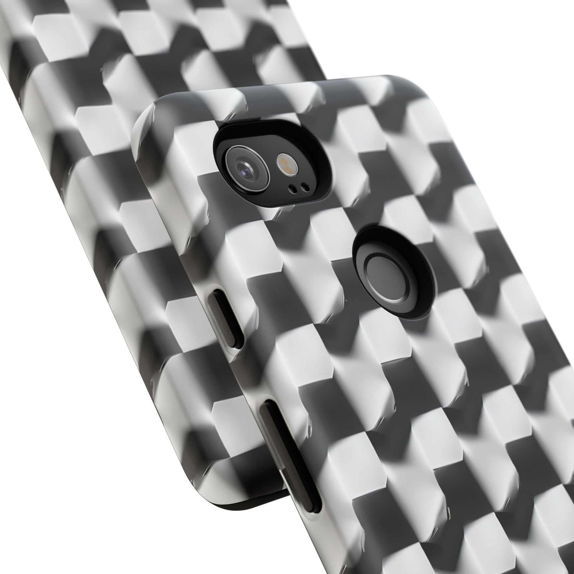 Monochrome Grid Tough Case for Google Pixel 2XL - Classic Checkerboard, Black & White, Minimalist Trend