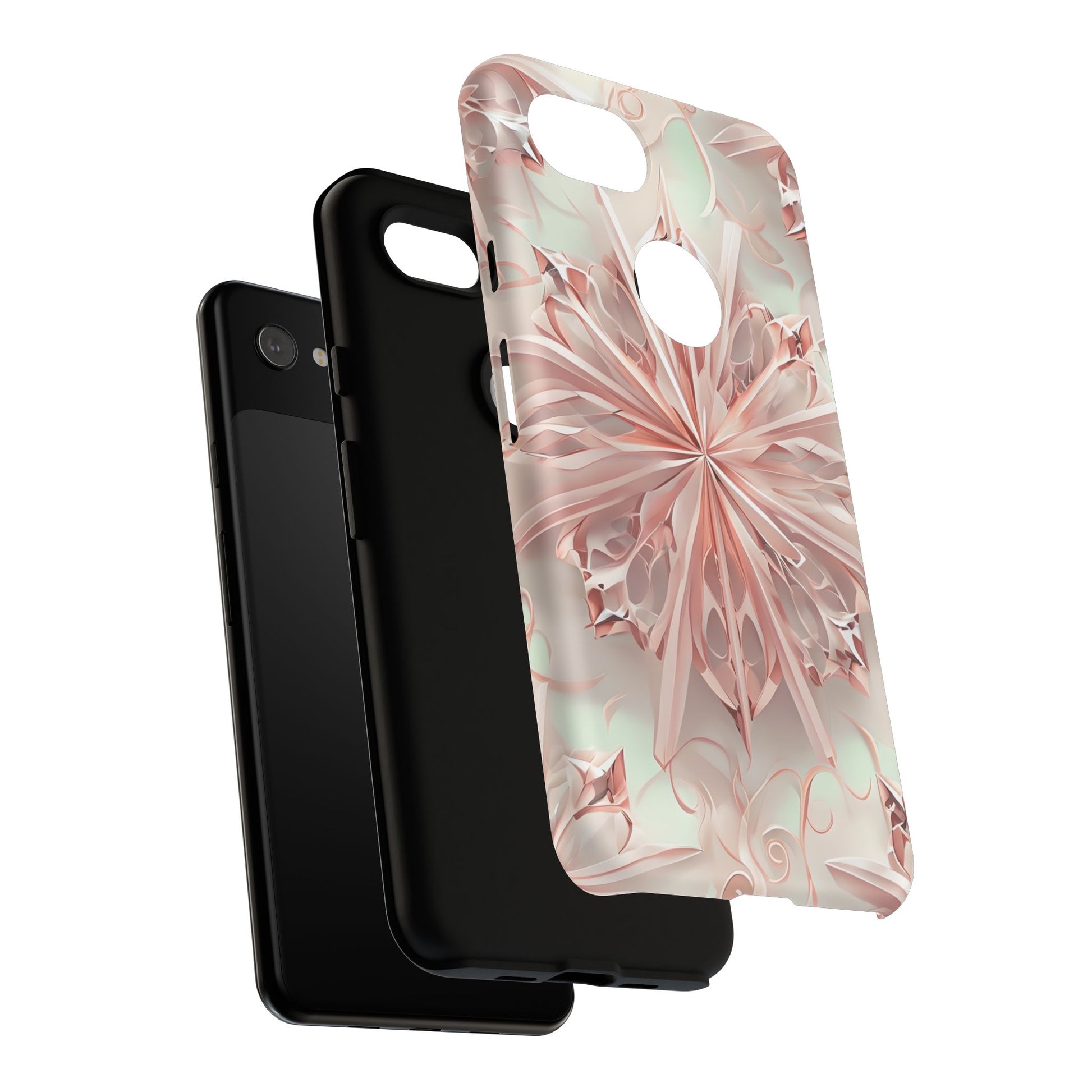 Blush Frost from our Kaleidoscope Collection - Google Pixel 3a XL tough case - Soft Pink Geometric Floral Design
