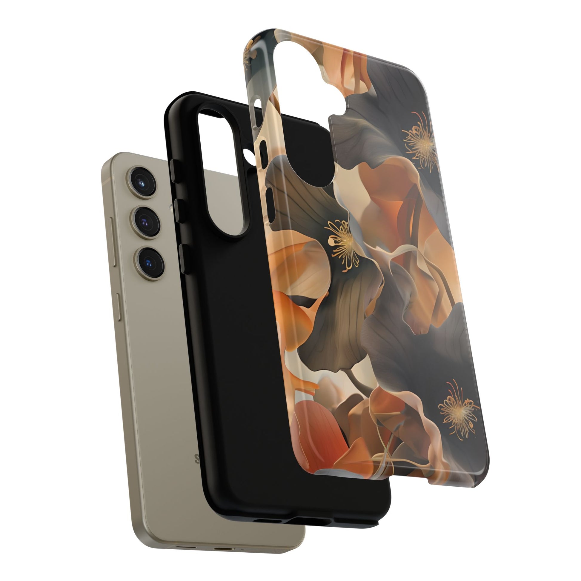 Autumn Ember - Moody Floral Art Samsung Galaxy S24 Tough Phone Case - Warm Earthy Botanical Design