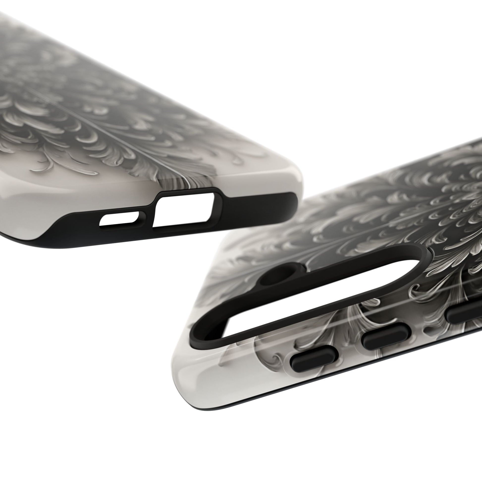 Obsidian Bloom - Elegant Black & White Samsung Galaxy S24 Tough Phone Case - Intricate Mandala Flower Design