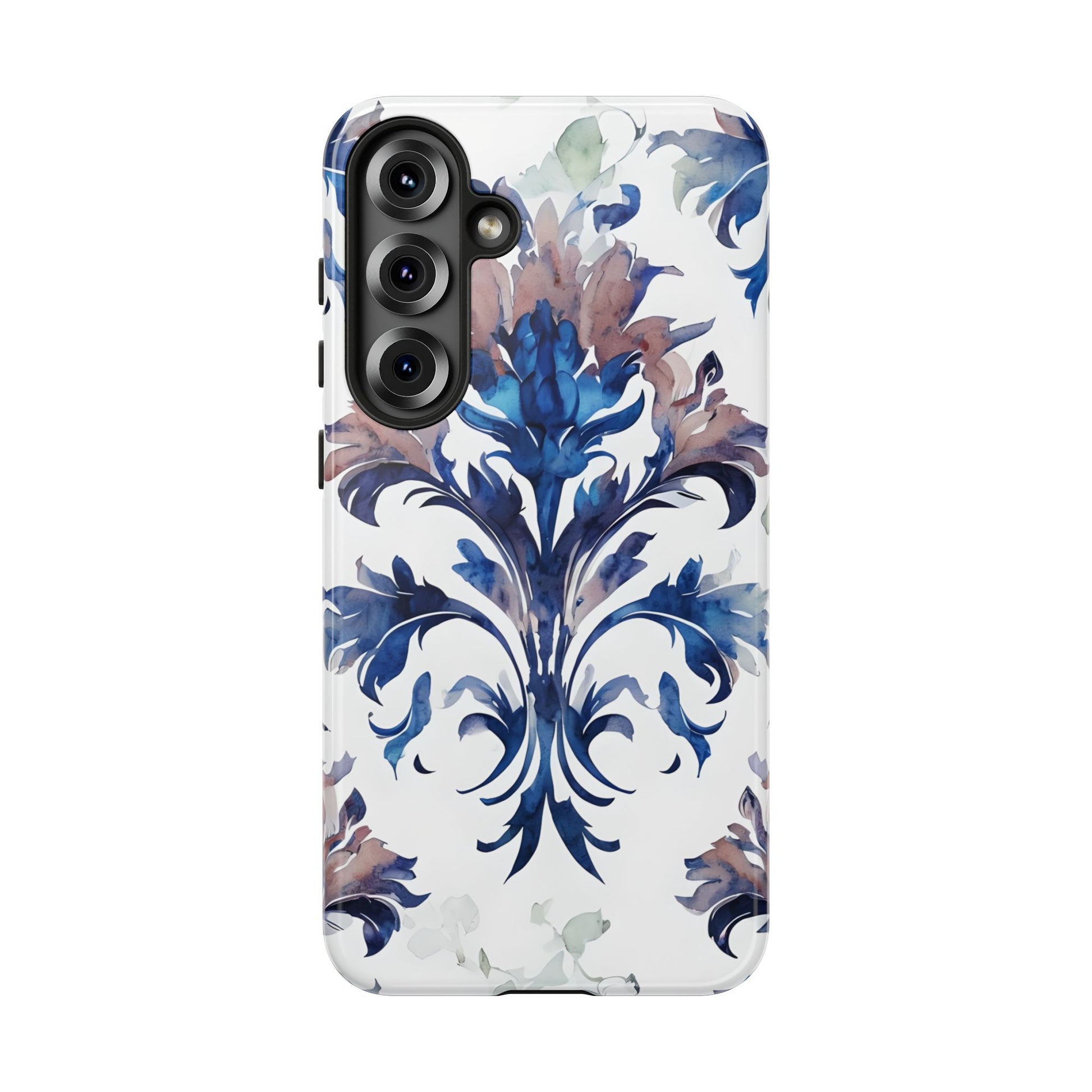 Delft Reverie - Elegant Blue & White Samsung S25 Plus Tough Phone Case - Dutch Delftware-Inspired Floral Design