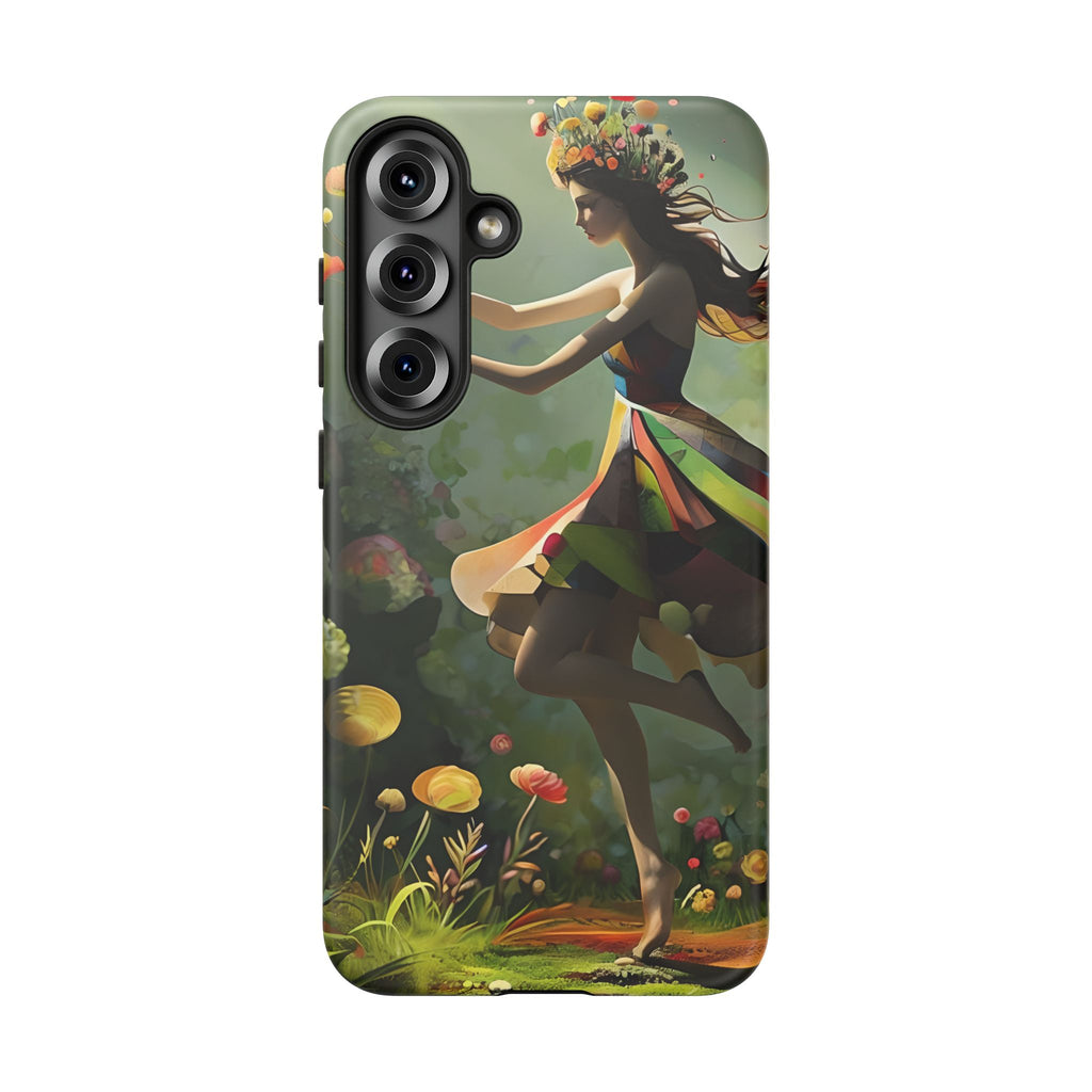 Dancing Wildflower Muse Samsung Galaxy S25 Plus Tough Case - Artistic Floral Fantasy Cover - Whimsical Nature-Inspired Protective Accessory