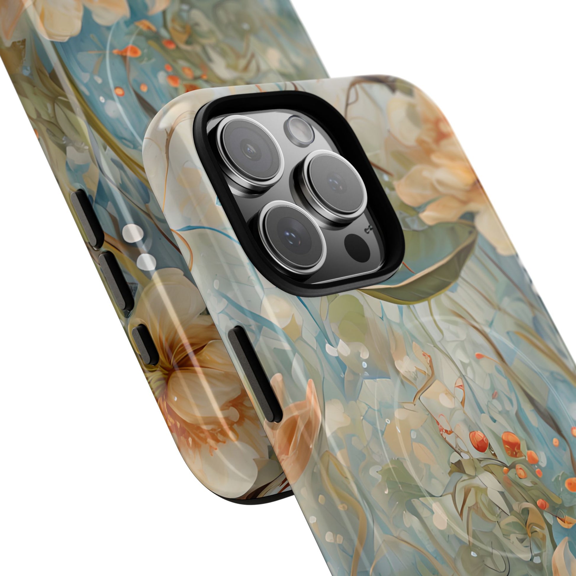 Waterlily Dreamscape - Artistic Floral iPhone 16 Pro Max MagSafe Phone Case -Waterlily & Lotus Design