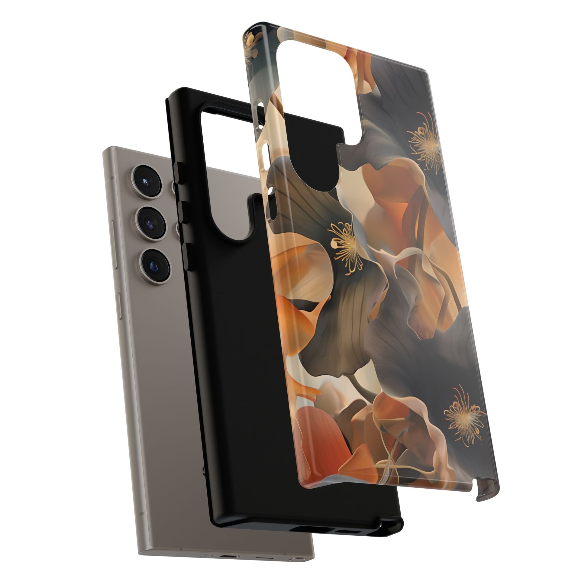 Autumn Ember - Moody Floral Art Samsung Galaxy S24 Ultra Tough Phone Case - Warm Earthy Botanical Design