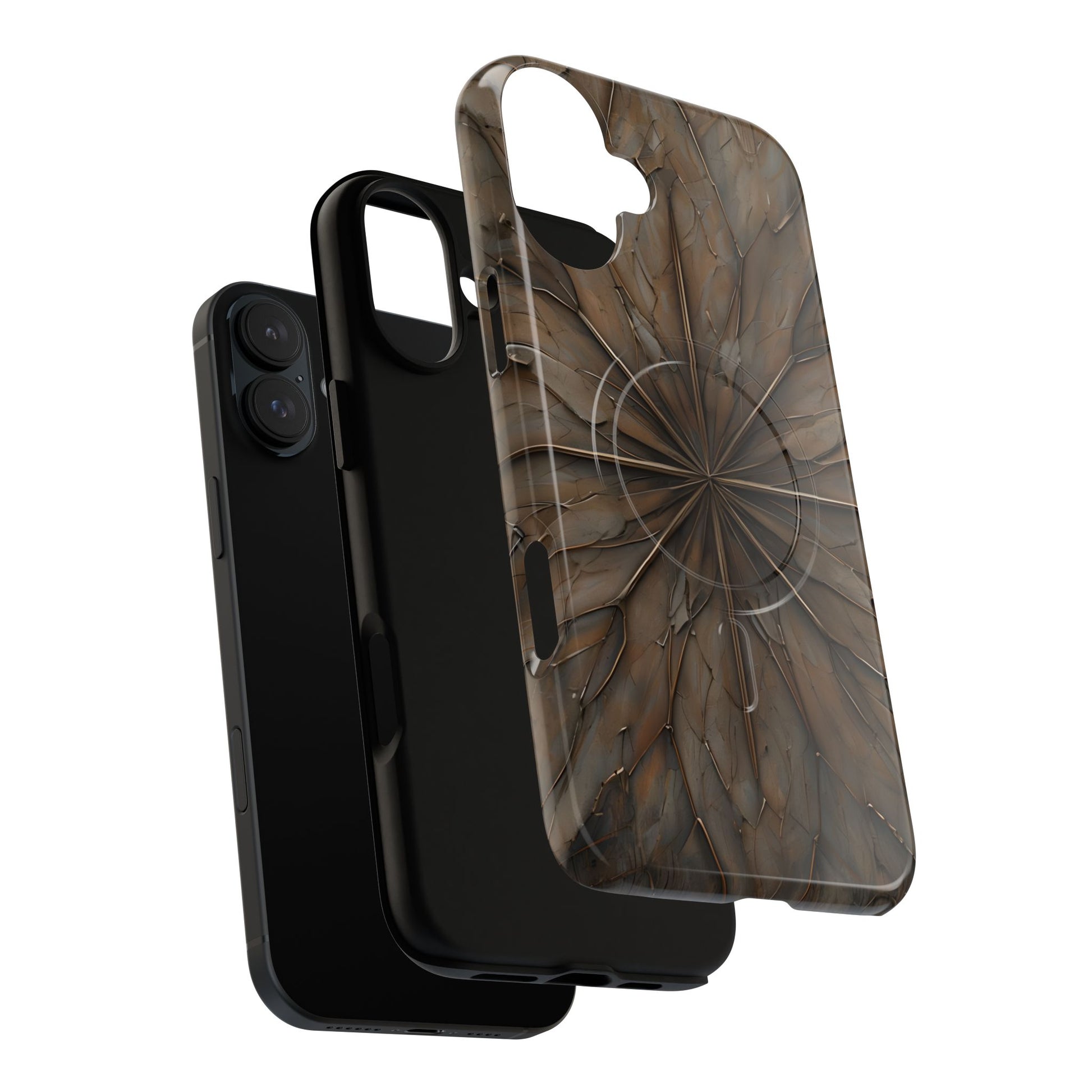 Earthstone Mandala - Kaleidoscope Collection Artistic Taupe Burst - iPhone 16 Plus MagSafe Phone Case