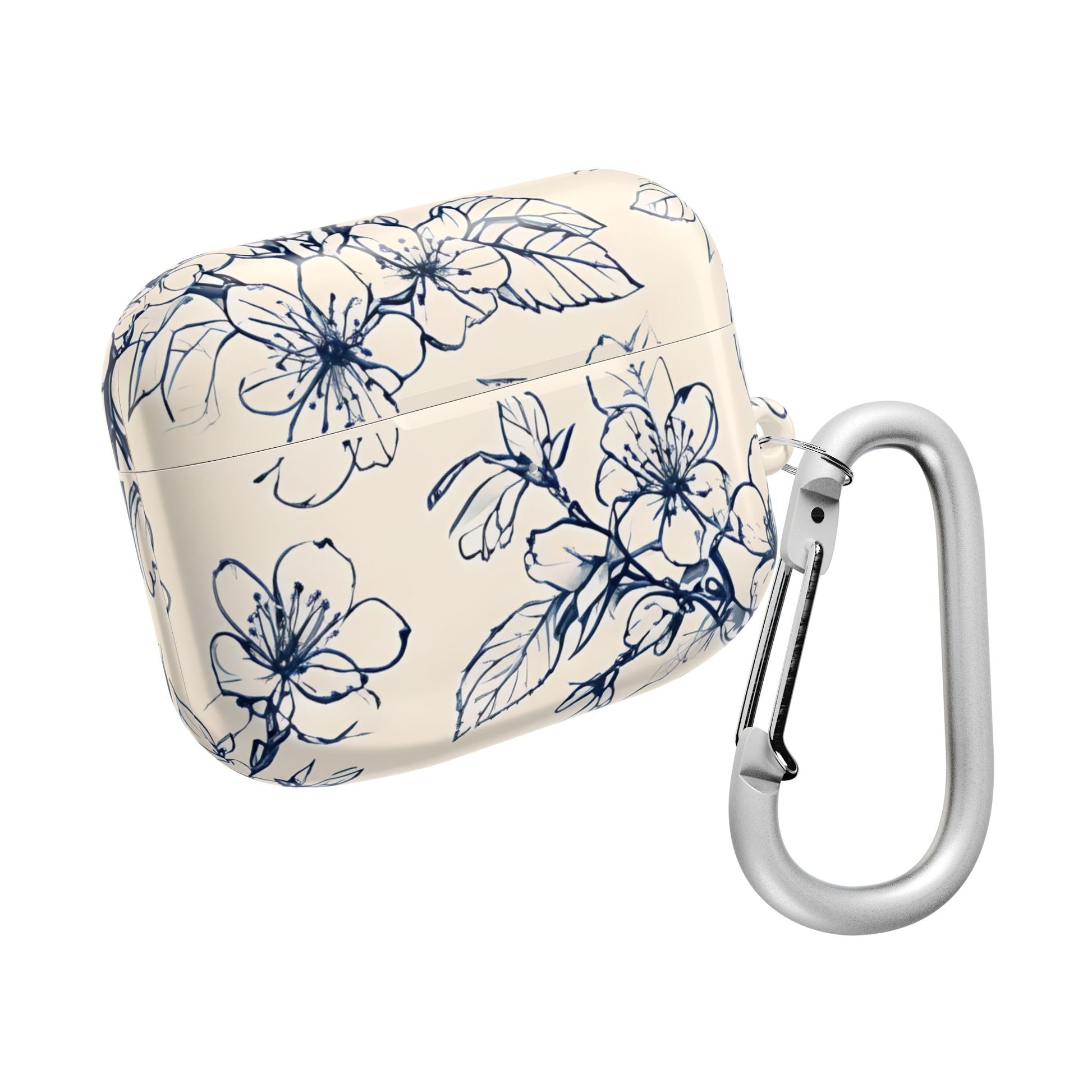 Blossom Sketch AirPod Case - Elegant Floral Earbud Cover for Gen 1, 2, 3, Pro Gen 1 & 2 - Chic Blue Botanical Gift for Her