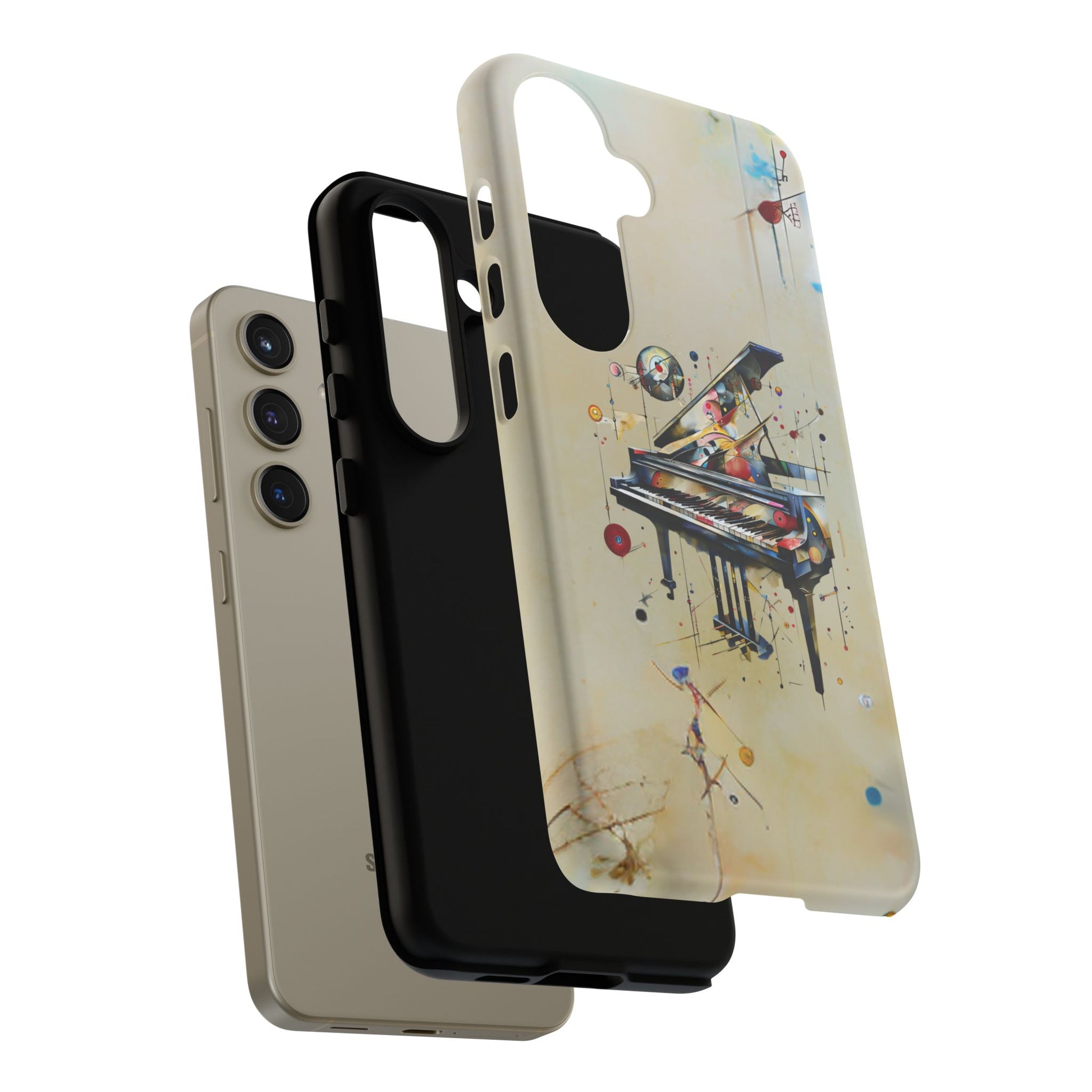 Keys of Imagination Artistic Grand Piano Tough Case for Samsung Galaxy S24- Shockproof Phone Cover