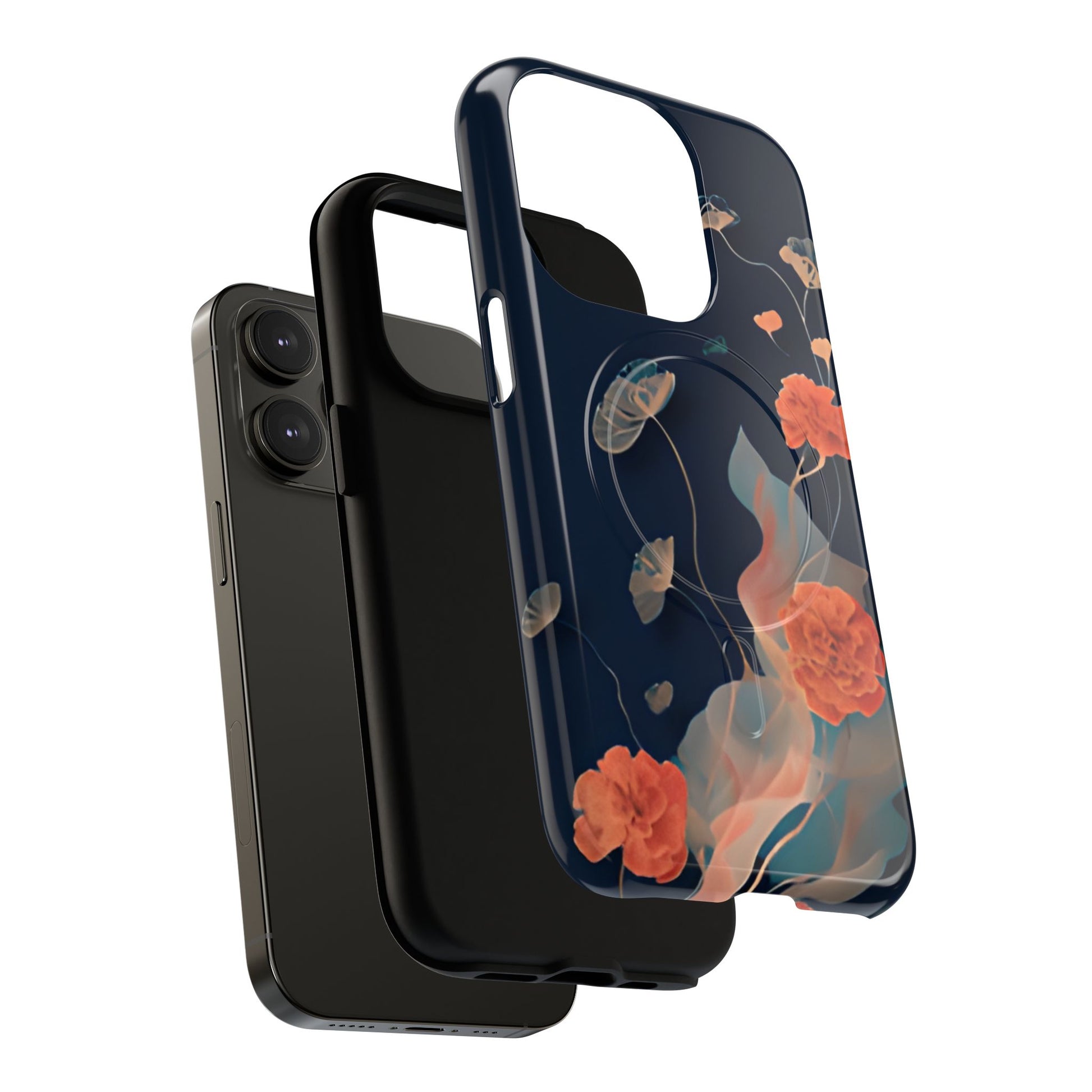 Lotus Reverie - Elegant Artistic Floral iPhone 14 Pro MagSafe Phone Case - Painterly Lotus Blossom Design