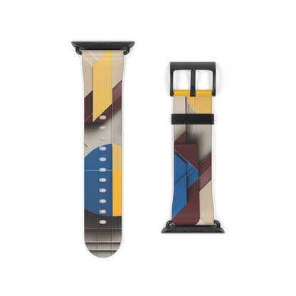 Chromatic Construct Apple Watch Band - Modern Geometric Art, Bouhaus Inspired Strap
