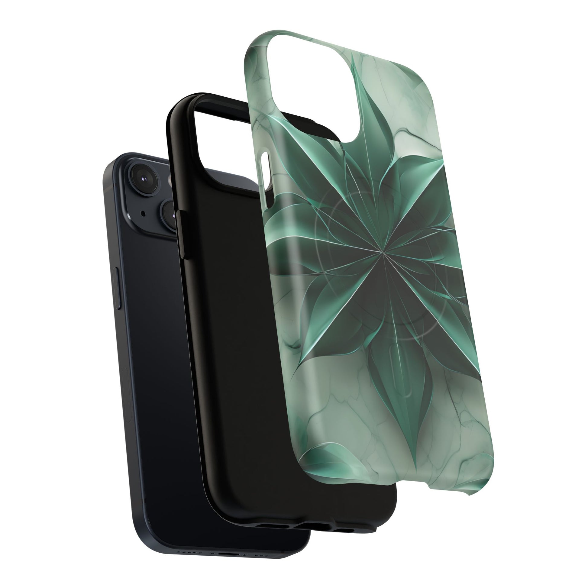 Emerald Bloom - iPhone 14 MagSafe Phone Case - Rich Emerald Modern Design