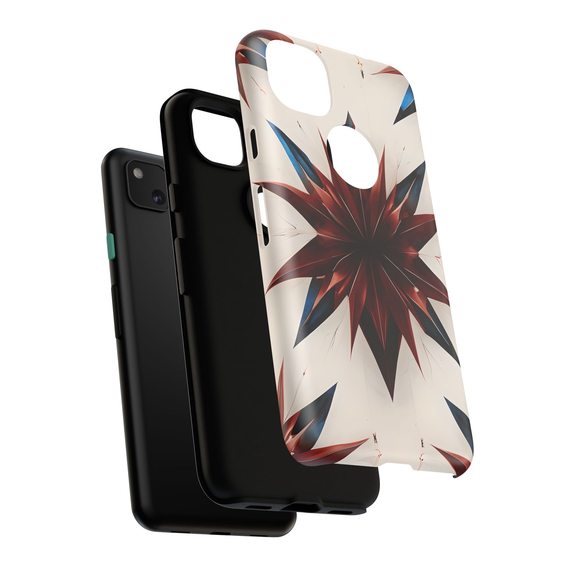 Garnet Starburst - Kaleidoscope Collection Gemstone Floral - Google Pixel 4a Tough Phone Case - Floral Burst Design
