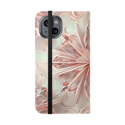 Blush Frost - Abstract Wallet Phone Case for iPhone