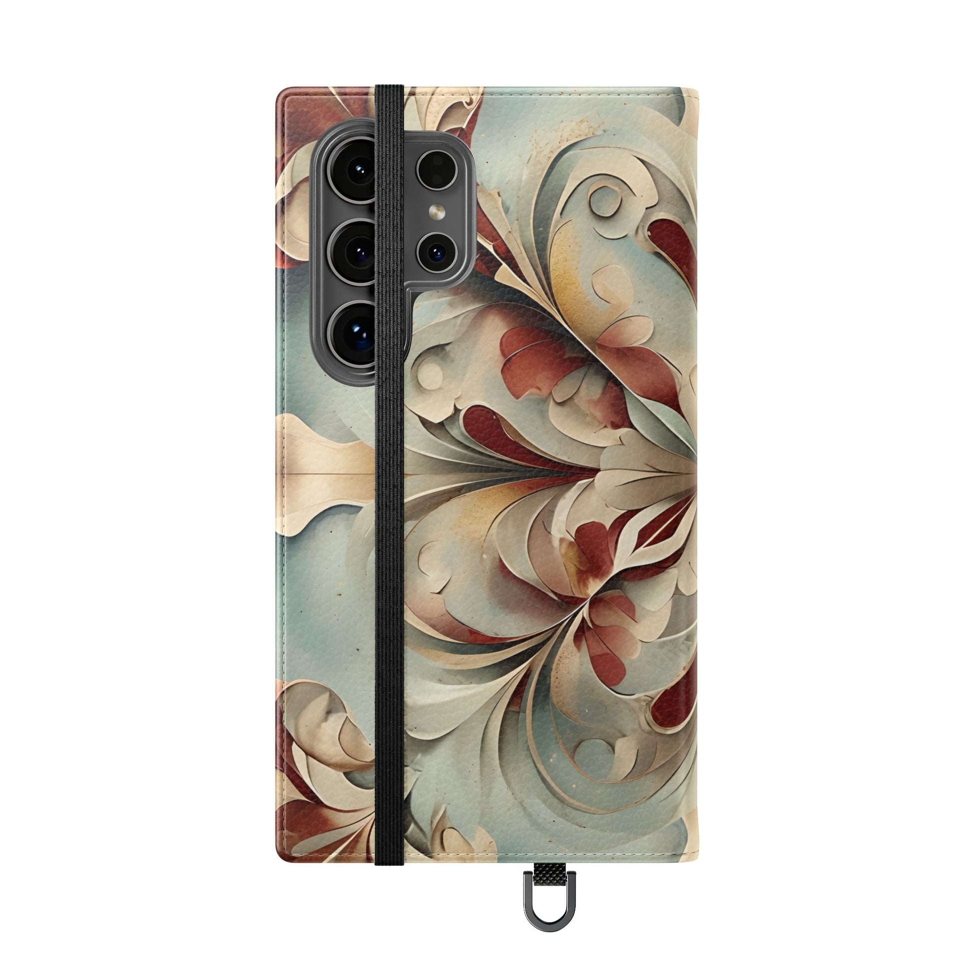 Vintage Baroque Blossom Wallet Phone Case - Elegant Floral Flip Cover for Samsung Galaxy S24 Ultra
