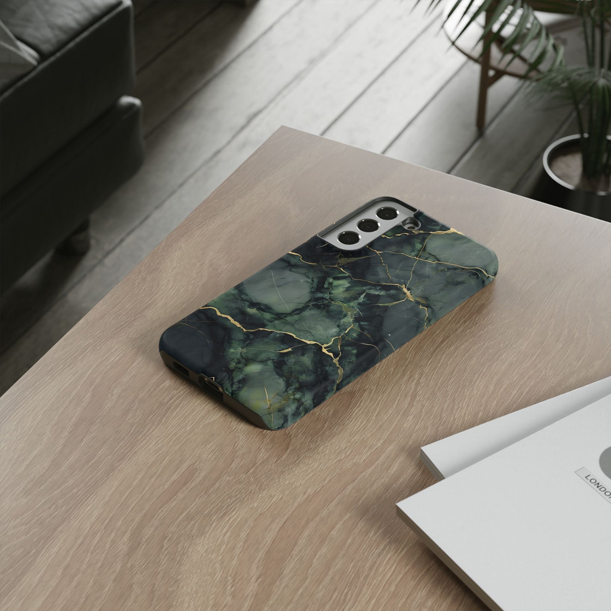 Verdant Vein Tough Case for Samsung Galaxy S22 Plus - Luxury Gold Vein, Nature-Inspired Protective Cover