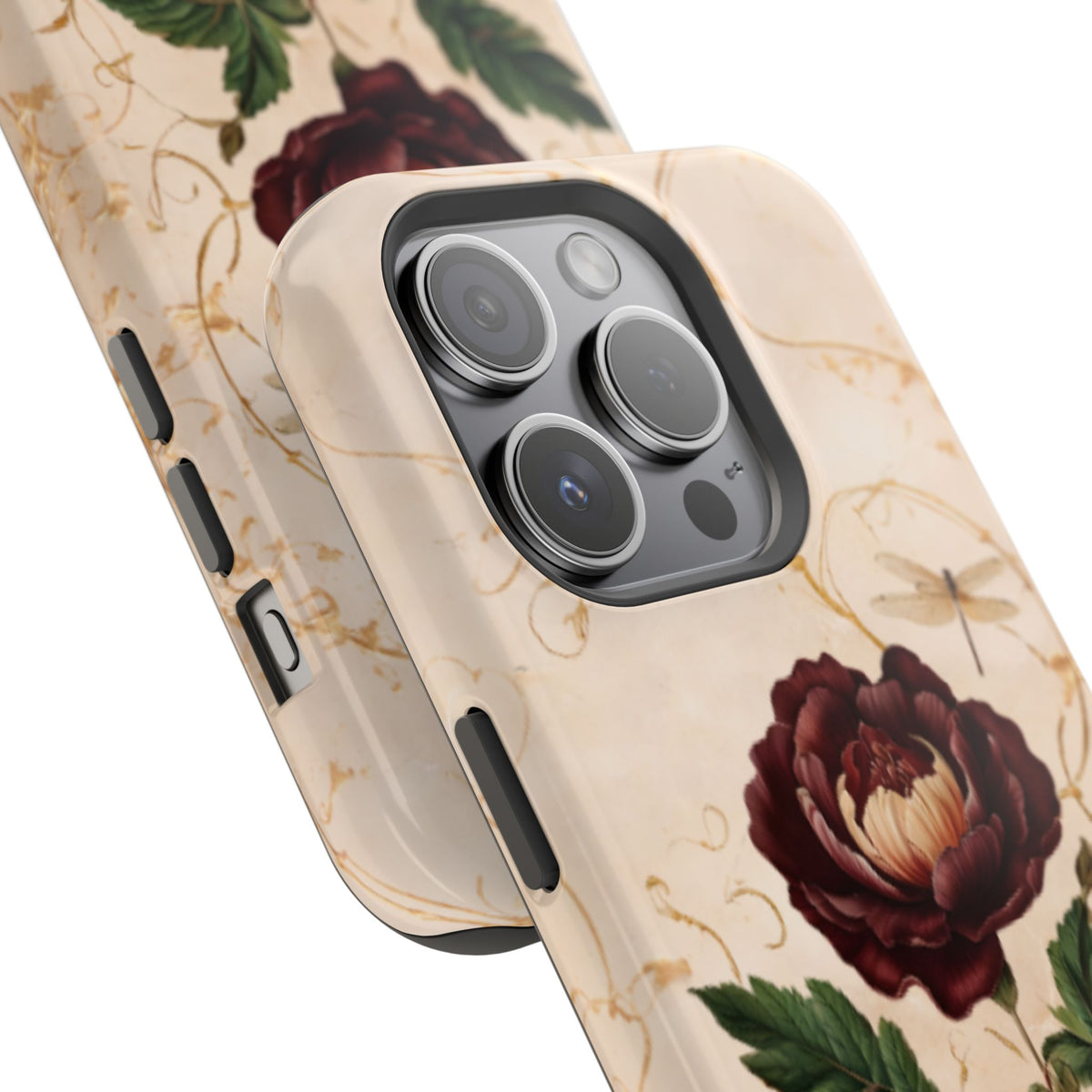 Vintage Burgundy Rose iPhone MagSafe Case
