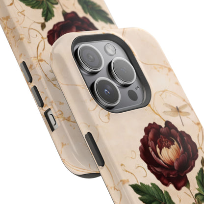 Vintage Burgundy Rose iPhone MagSafe Case