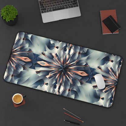 Obsidian Kaleidoscope Desk Mat - Premium Office Desk Pad, 3 Sizes Available, Artistic Workspace Protection