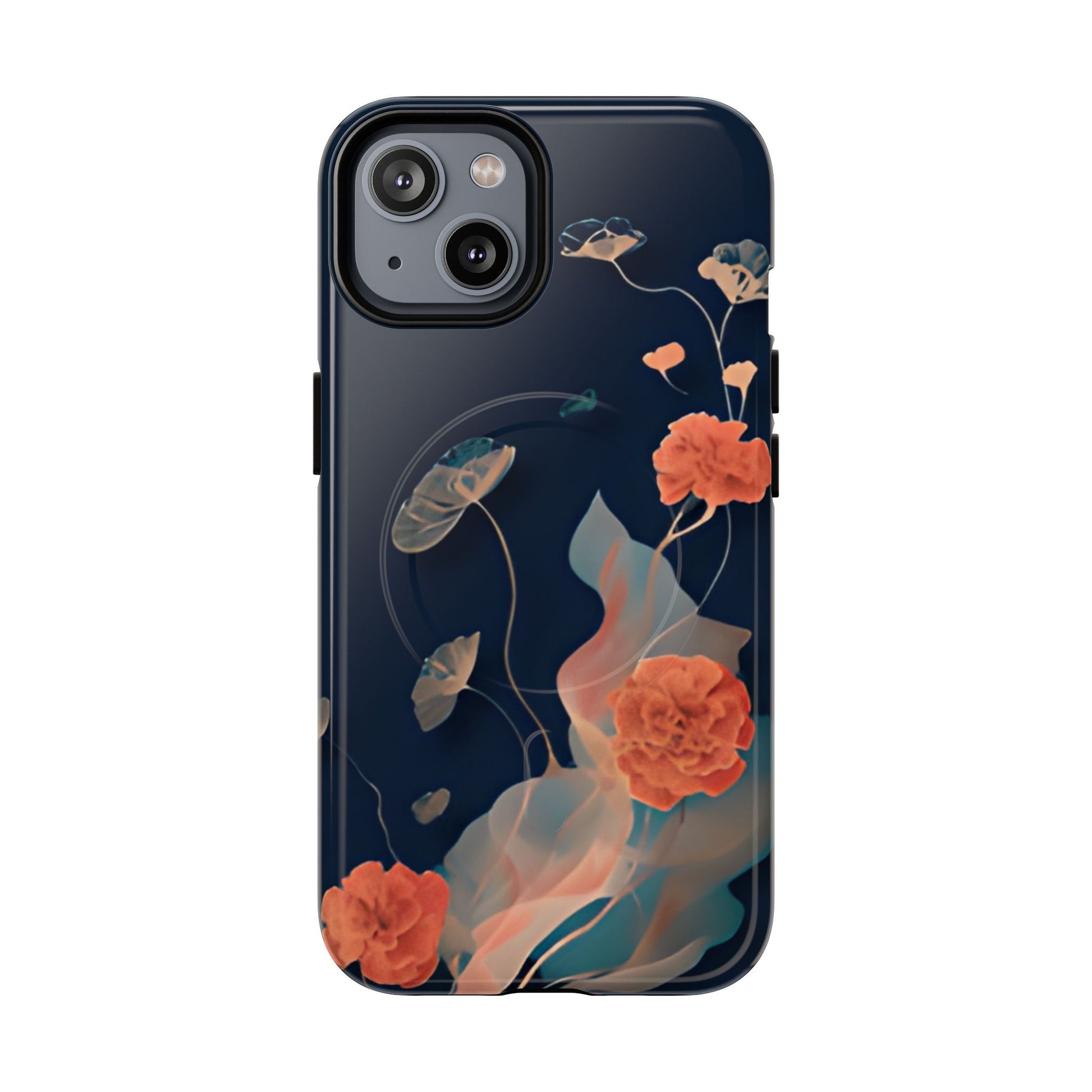 Lotus Reverie - Elegant Artistic Floral iPhone 14 MagSafe Phone Case - Painterly Lotus Blossom Design