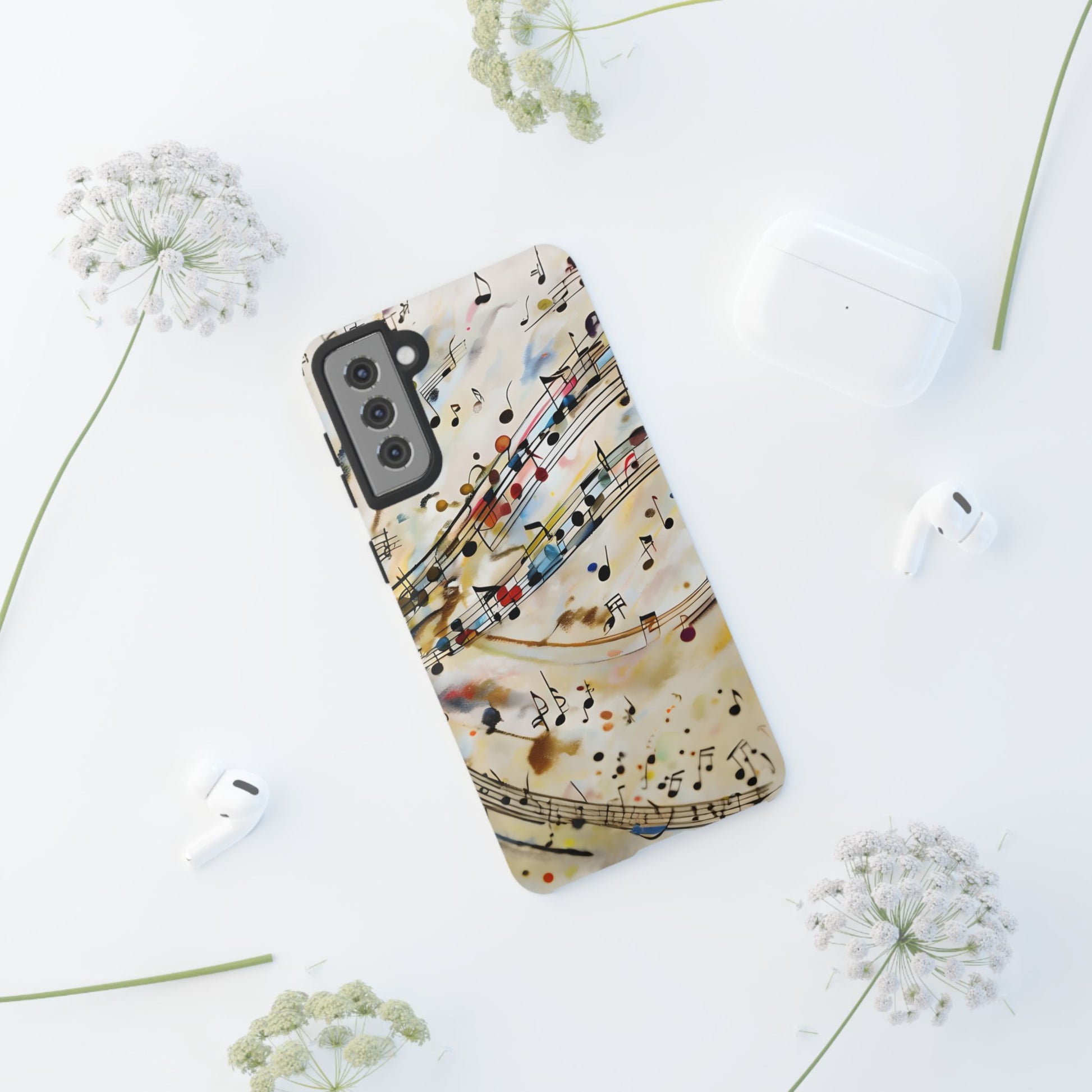 Melodic Flow Abstract Music Notes Tough Case for Samsung Galaxy S21 Plus - Premium Shockproof Designer Phone Cover