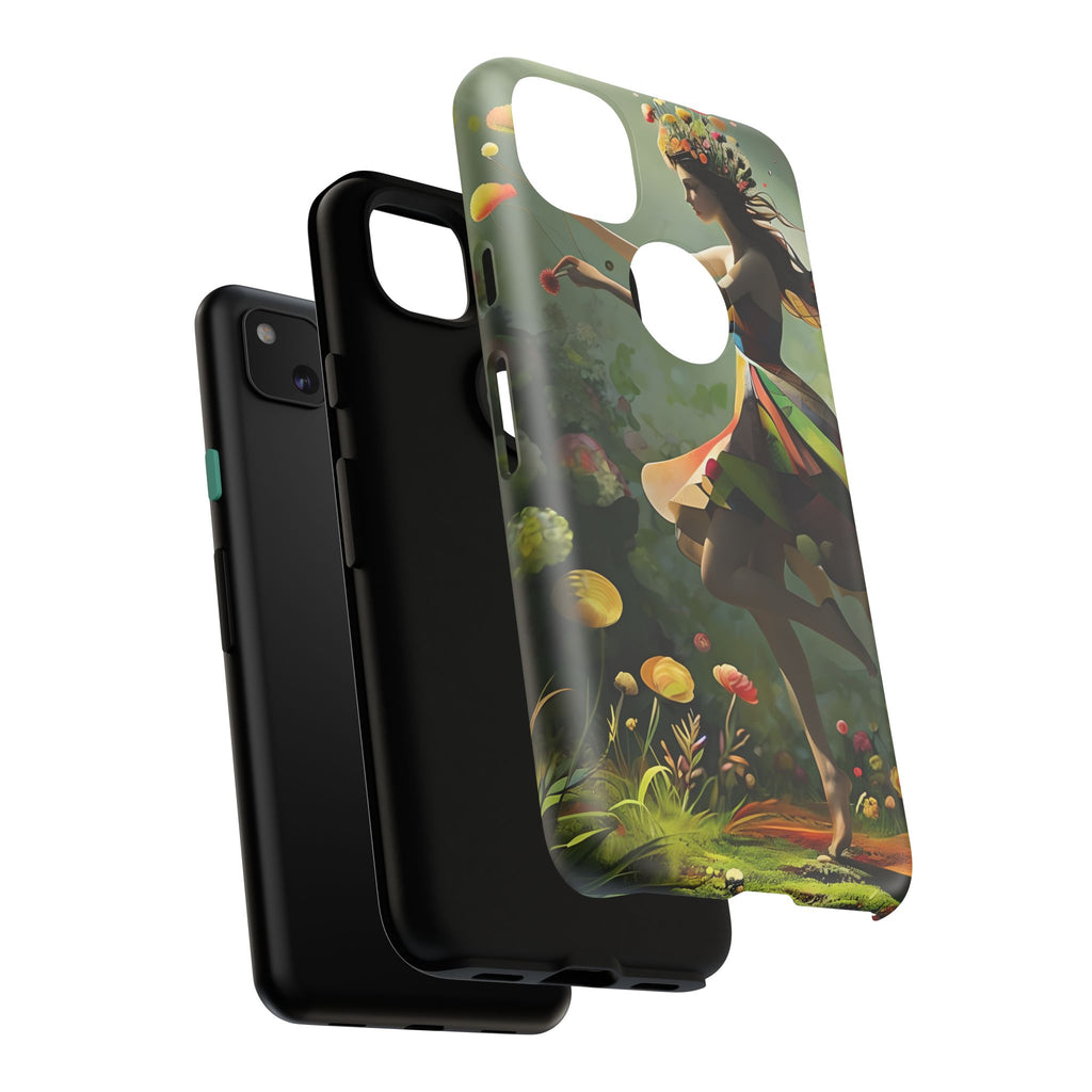 Dancing Wildflower Muse Google Pixel 4a Tough Case - Artistic Floral Fantasy Cover - Whimsical Nature-Inspired Protective Accessory