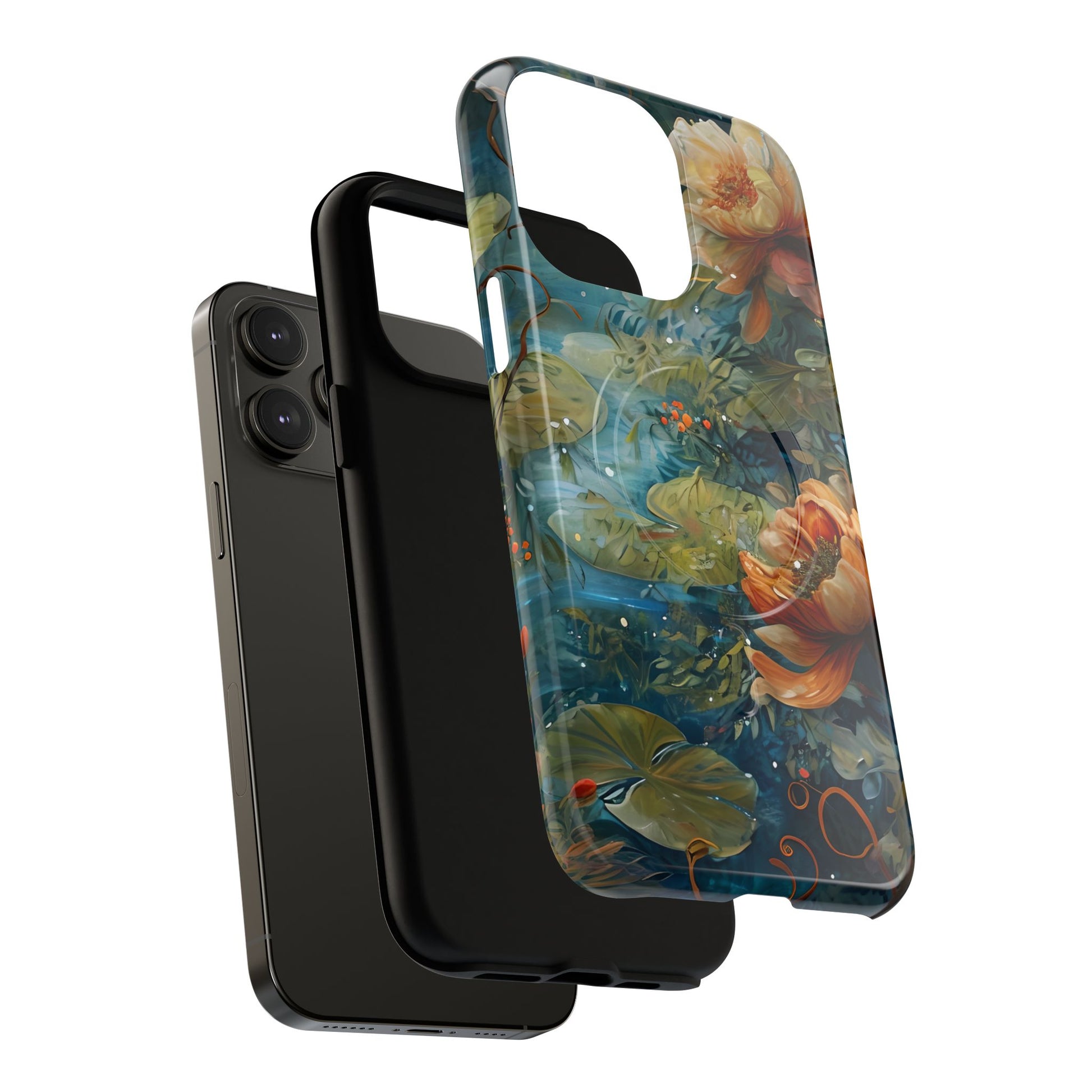 Waterlily Nocturne iPhone 14 Pro Max Case - Artistic Tough Cover - MagSafe Compatible - Premium Drop Protection