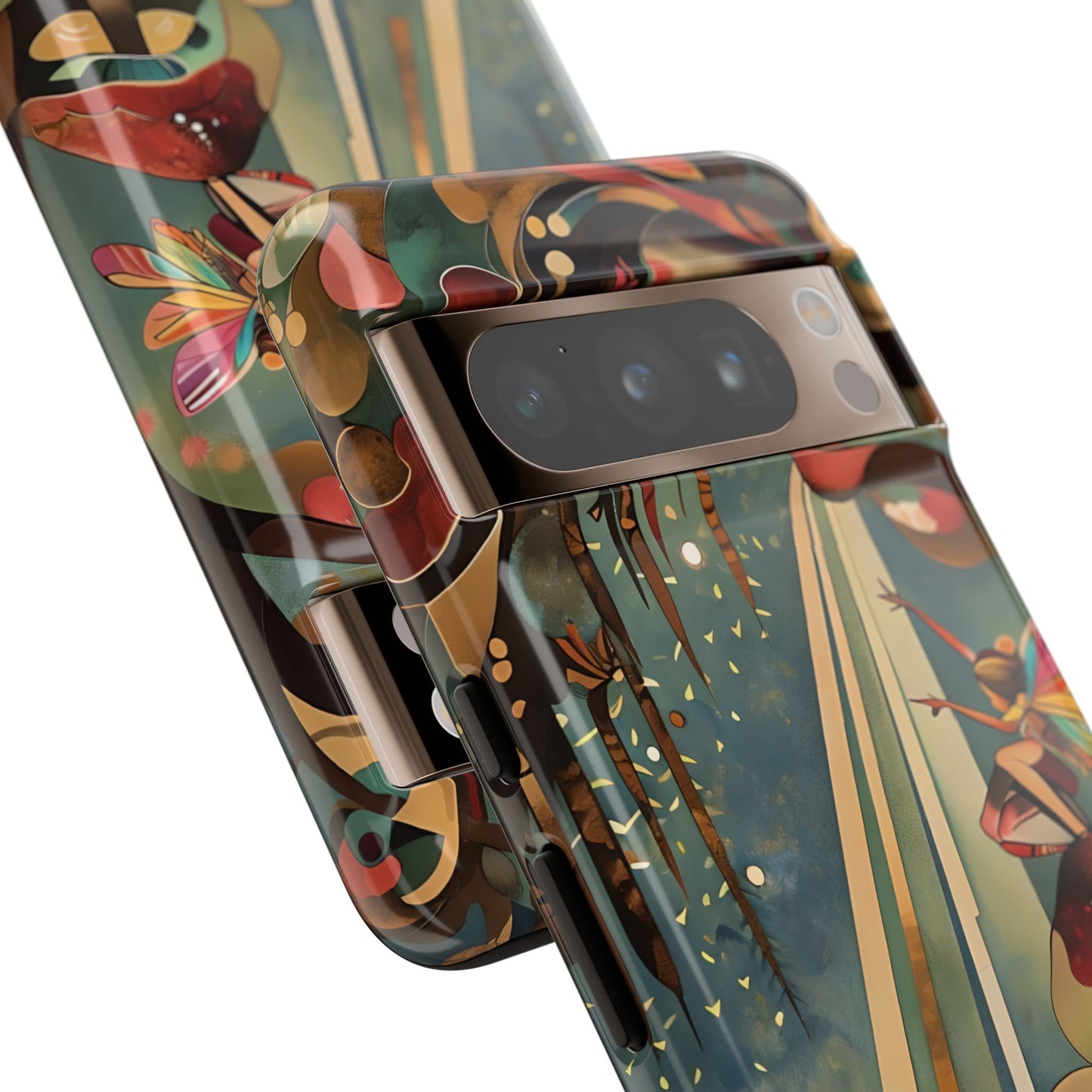 Enchanted Orchard enchanted forest fairy artwork Google Pixel phone case angled view