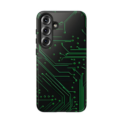 Green Circuit Grid Samsung Case
