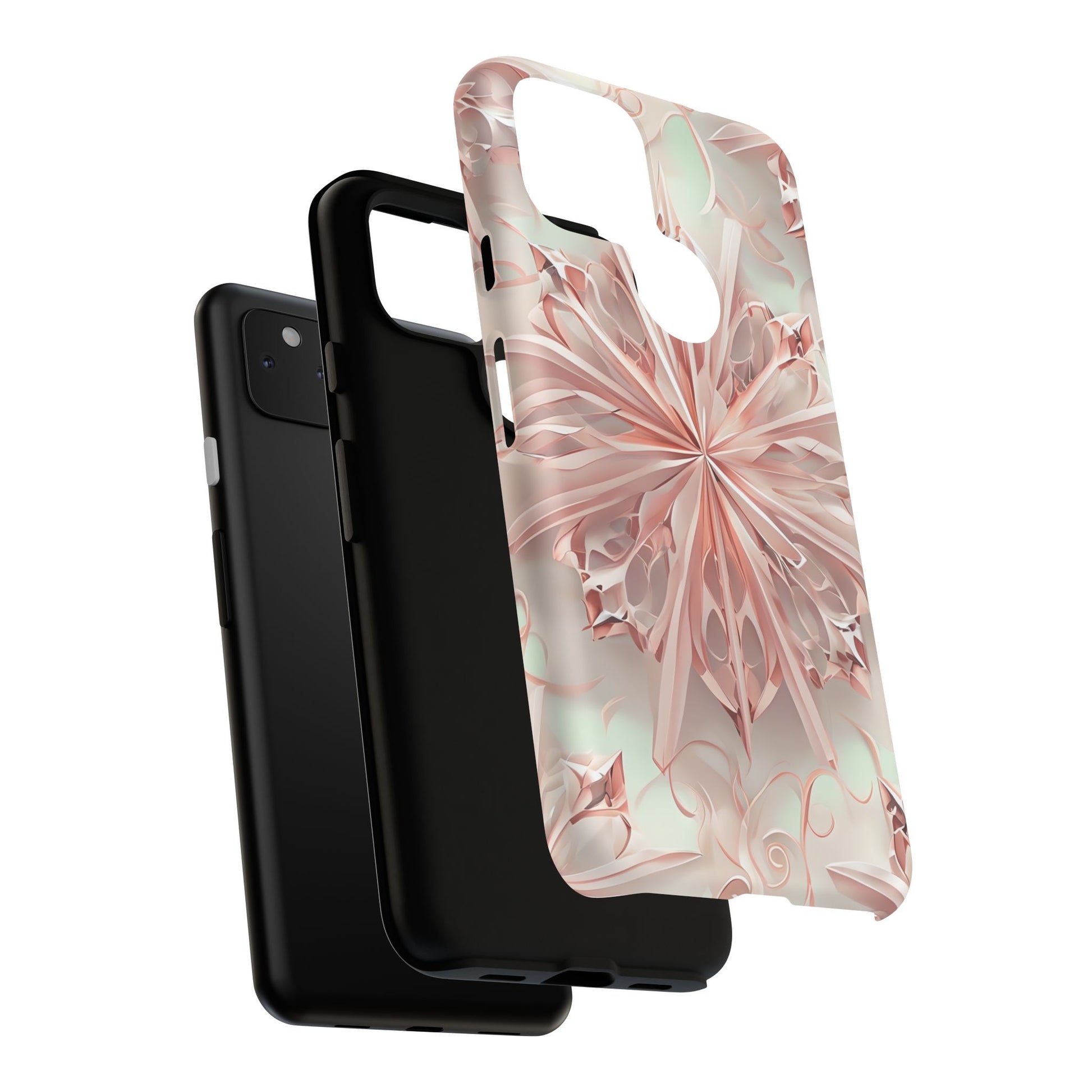 Blush Frost from our Kaleidoscope Collection - Google Pixel 4a 5G tough case - Soft Pink Geometric Floral Design