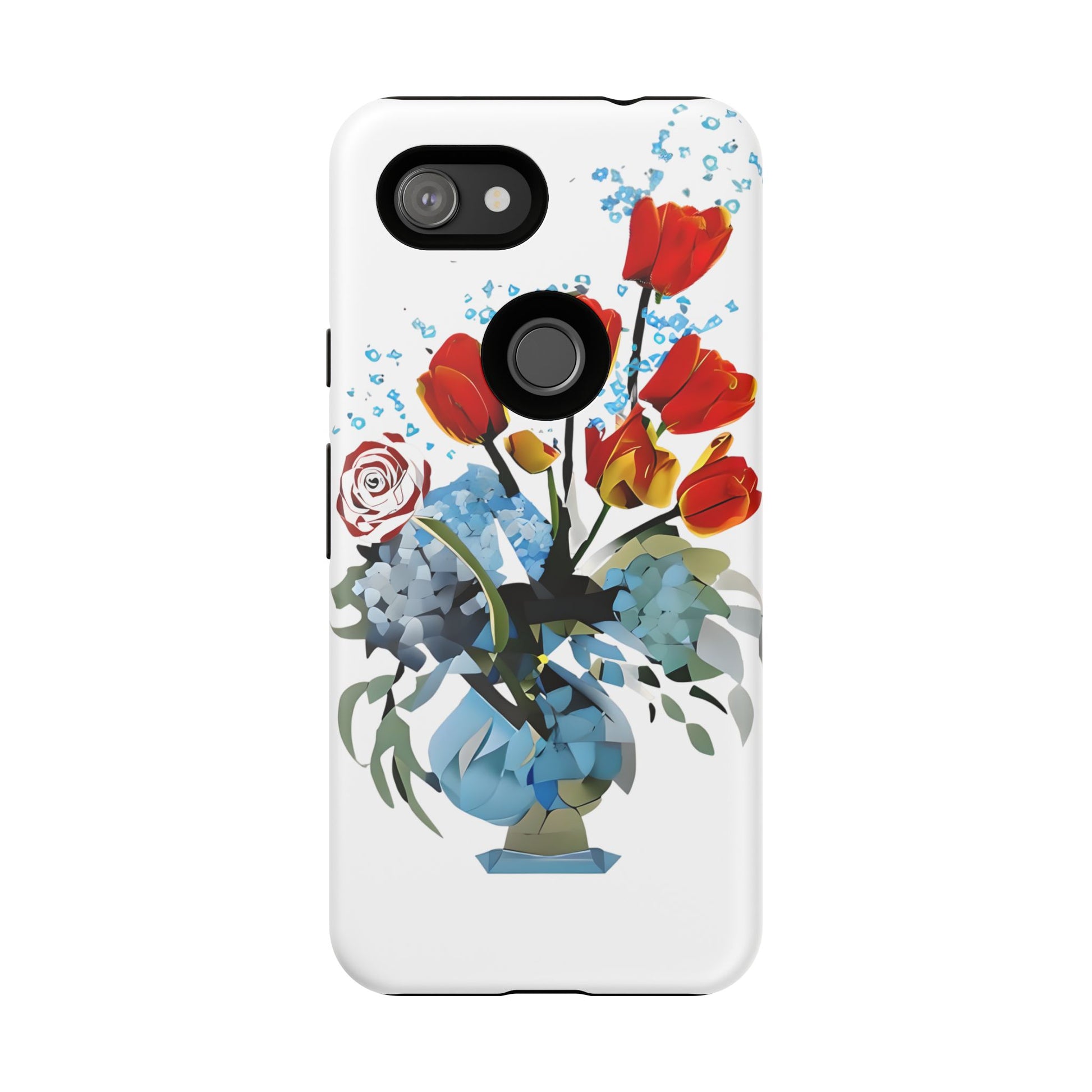 Bouquet Brilliance - Artistic Floral Google Pixel 3a Tough Phone Case - Vibrant Tulip, Rose & Hydrangea Design