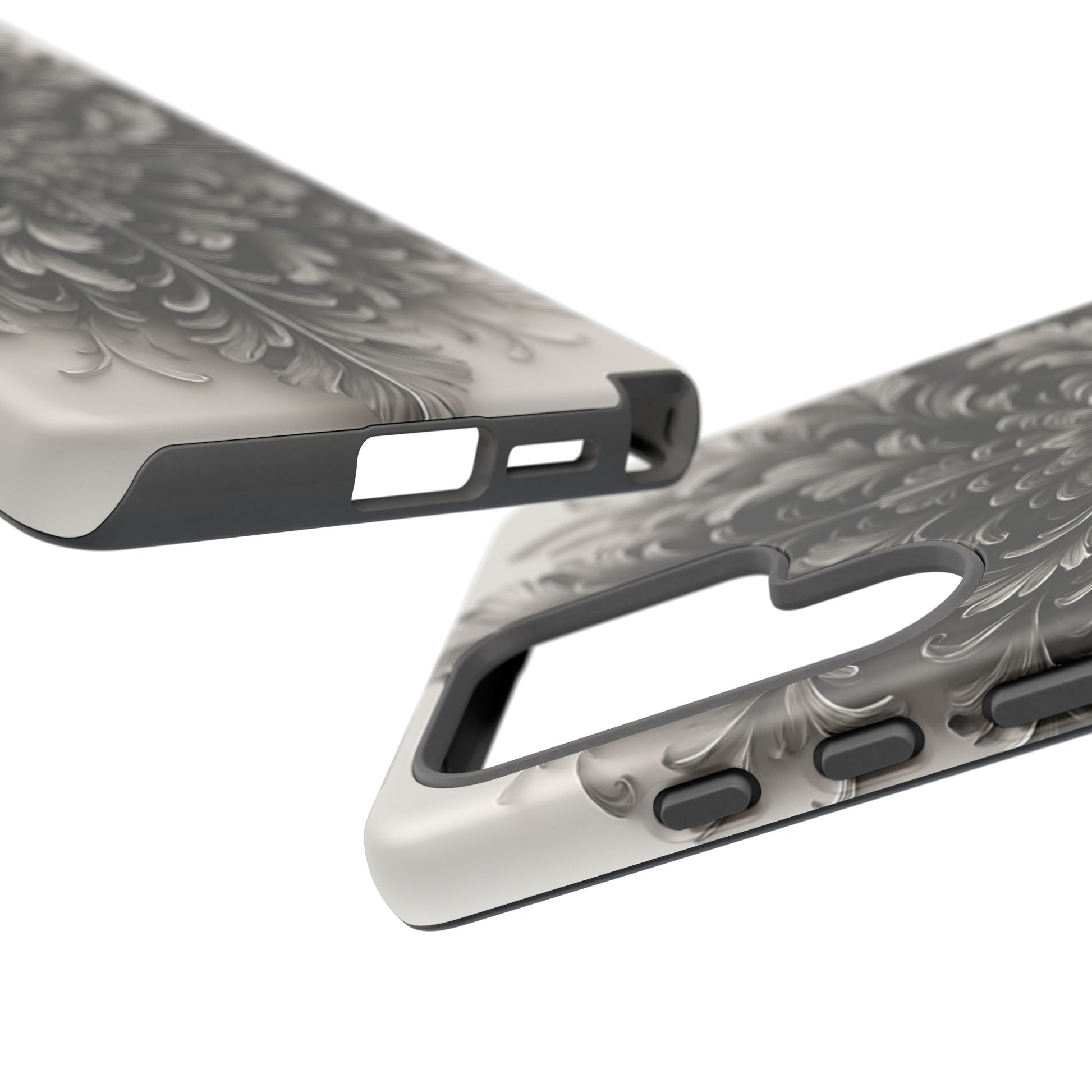 Obsidian Bloom - Elegant Black & White Samsung Galaxy S25 Ultra Tough Phone Case - Intricate Mandala Flower Design