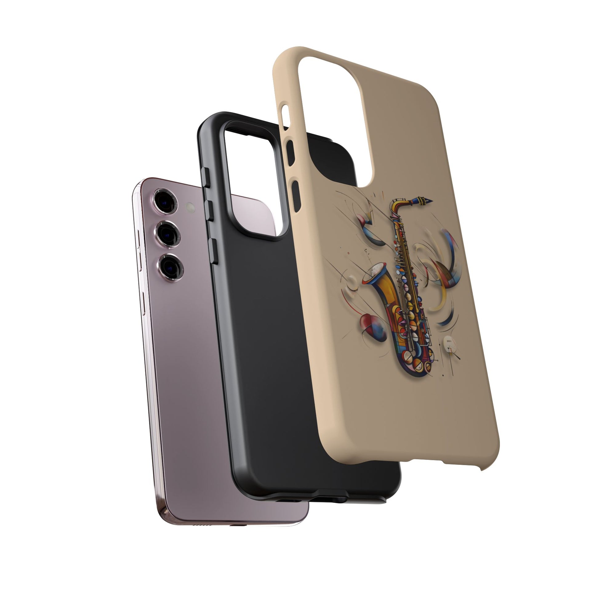Brass Rhapsody Artistic Saxophone Music Tough Case for Samsung Galaxy S23 Plus - Shockproof Phone Cover