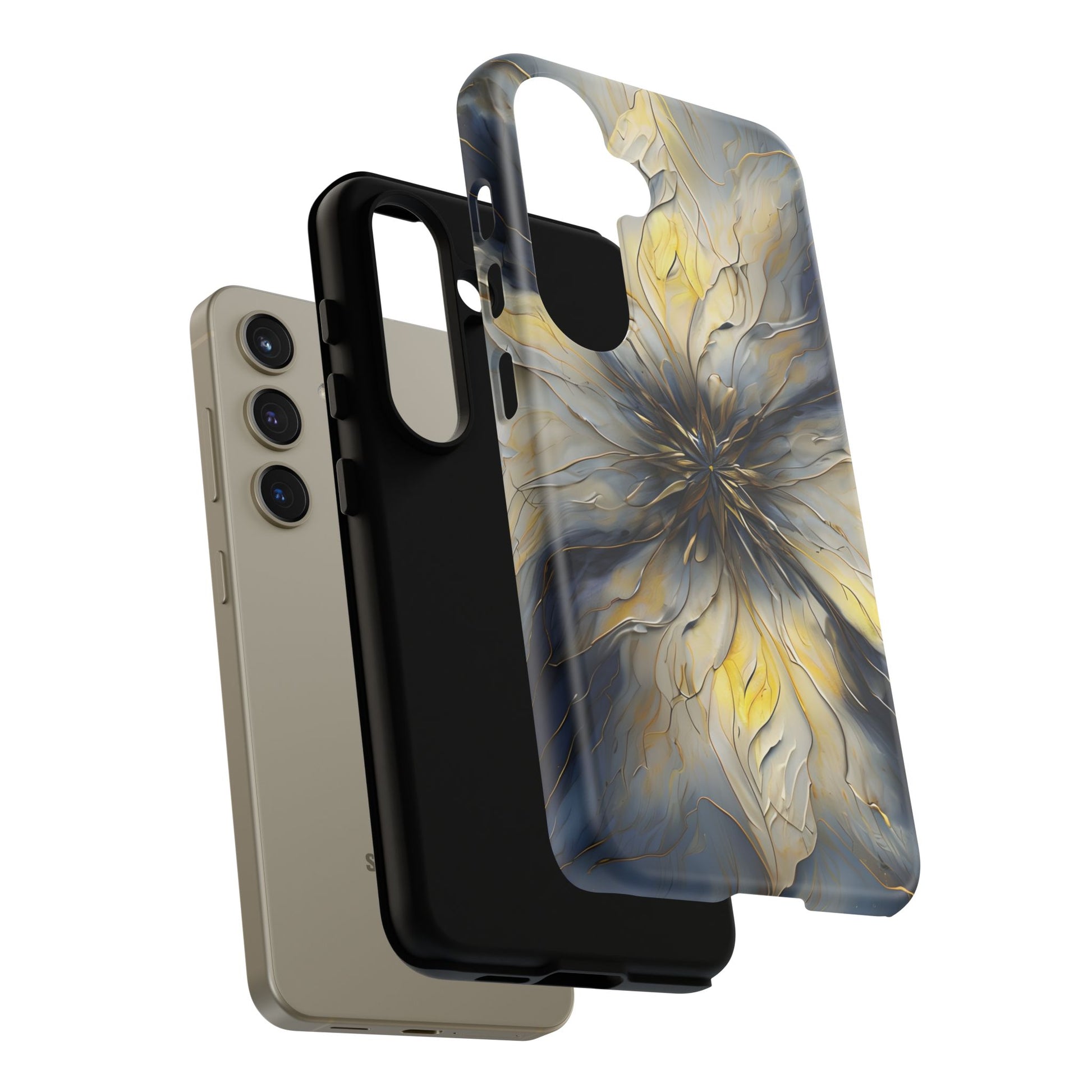 Luminous Petal Tough Case for Samsung Galaxy S24 - Premium Shockproof Designer Phone Cover