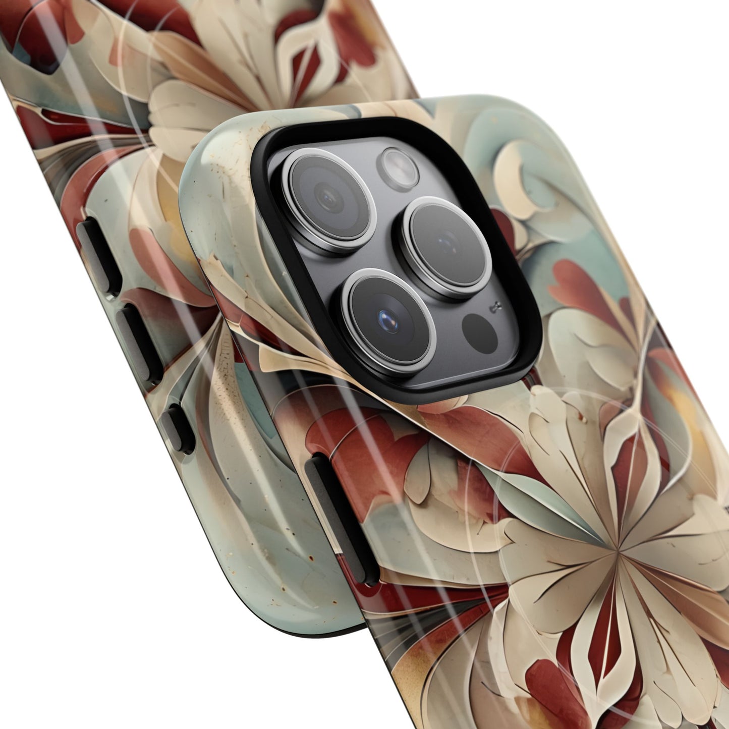 Vintage Baroque Blossom - Ornate Floral Art iPhone MagSafe Phone Case - Elegant Baroque-Inspired Design